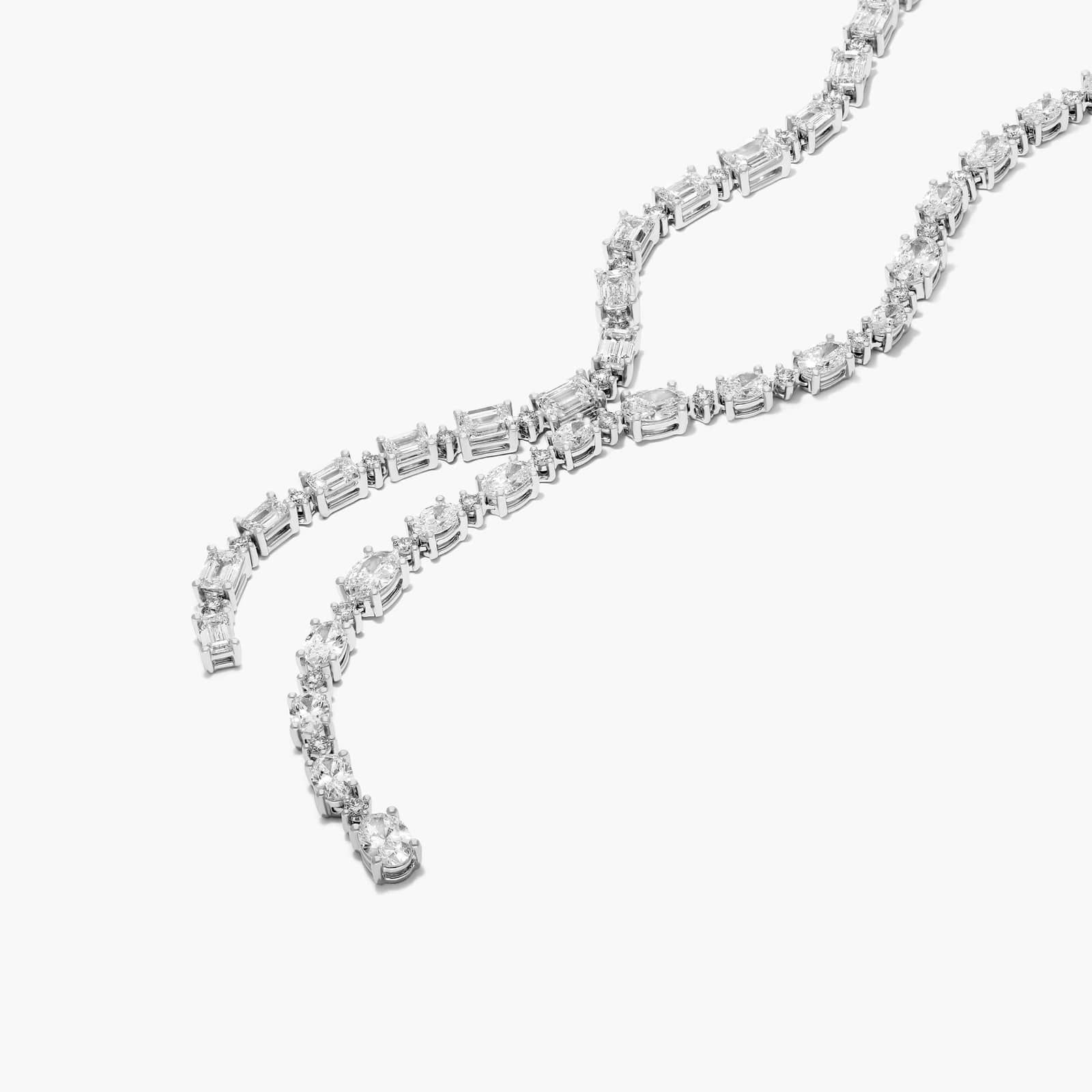 14K White Gold Cascading Lab-Grown Diamond Lariat Necklace By James Allen