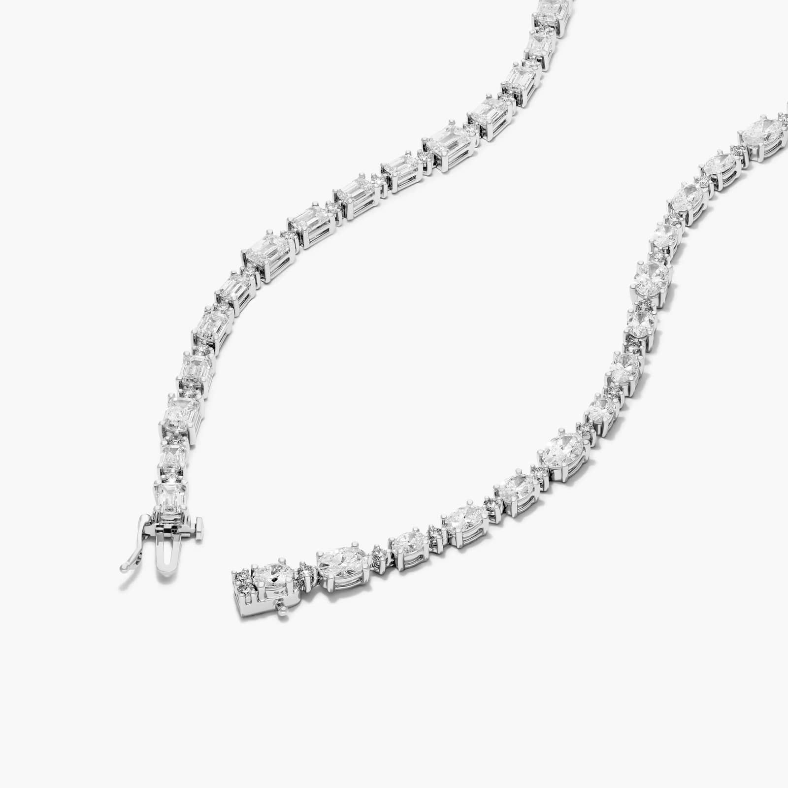 14K White Gold Cascading Lab-Grown Diamond Lariat Necklace By James Allen