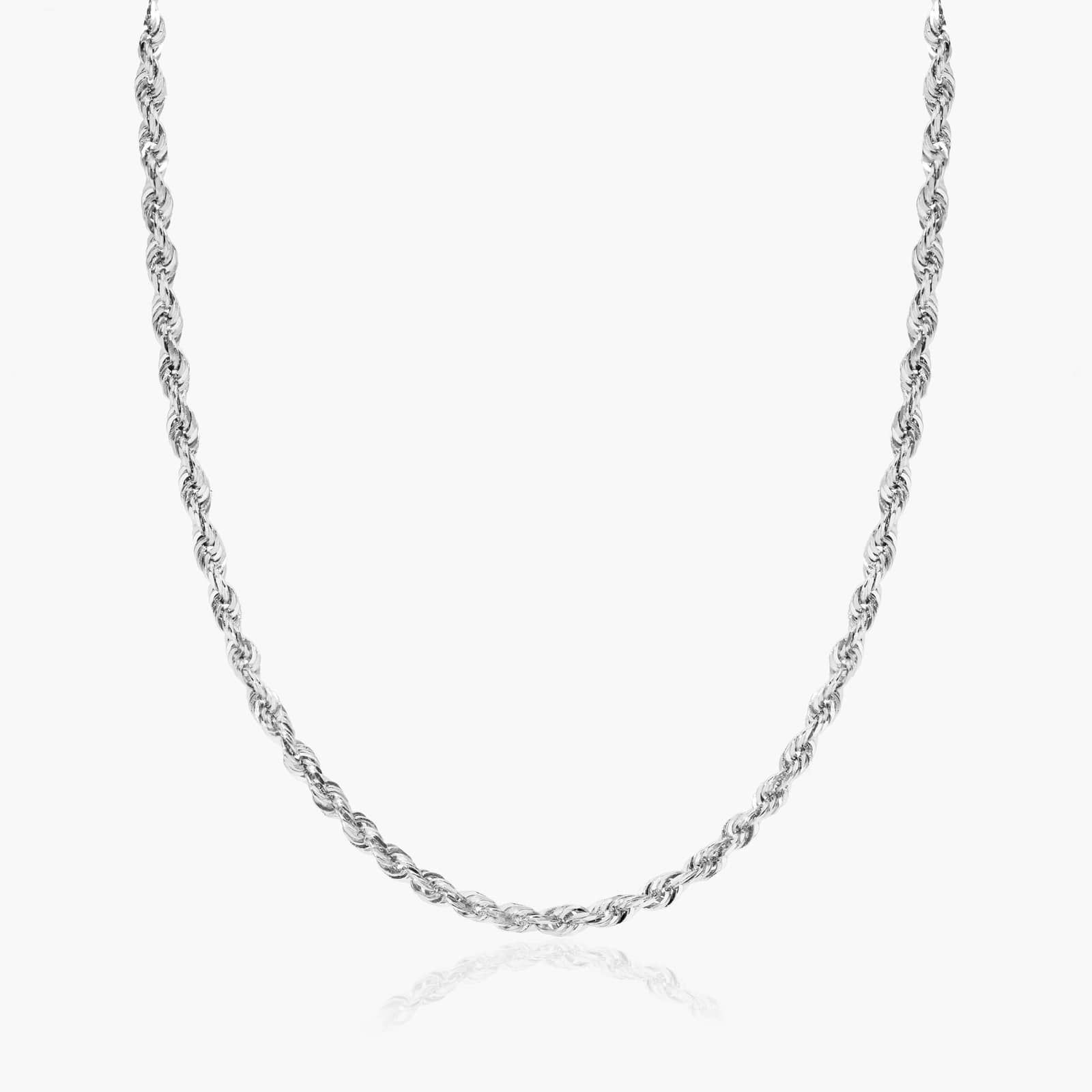 14K White Gold 1.6mm Rope Chain Necklace - 18 inches By James Allen