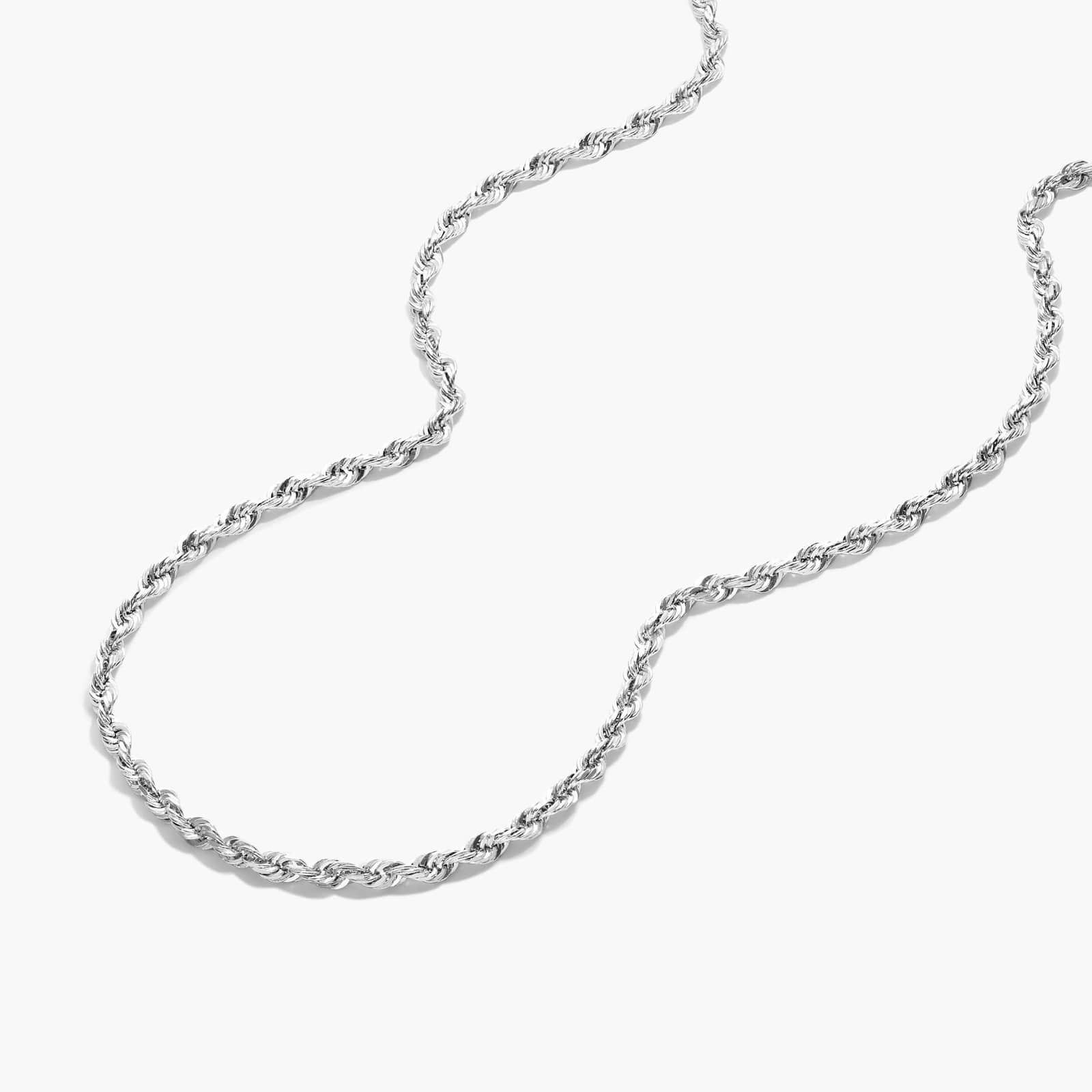 14K White Gold 1.6mm Rope Chain Necklace - 18 inches By James Allen