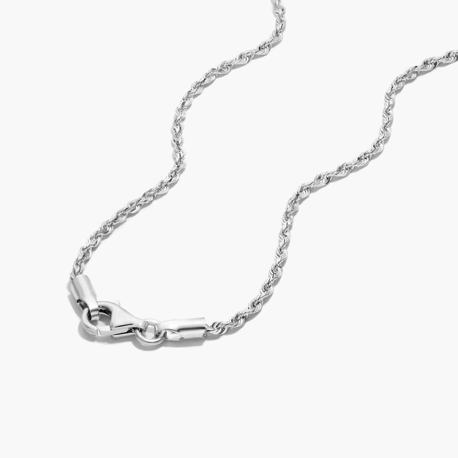 14K White Gold 1.6mm Rope Chain Necklace - 20 inches By James Allen