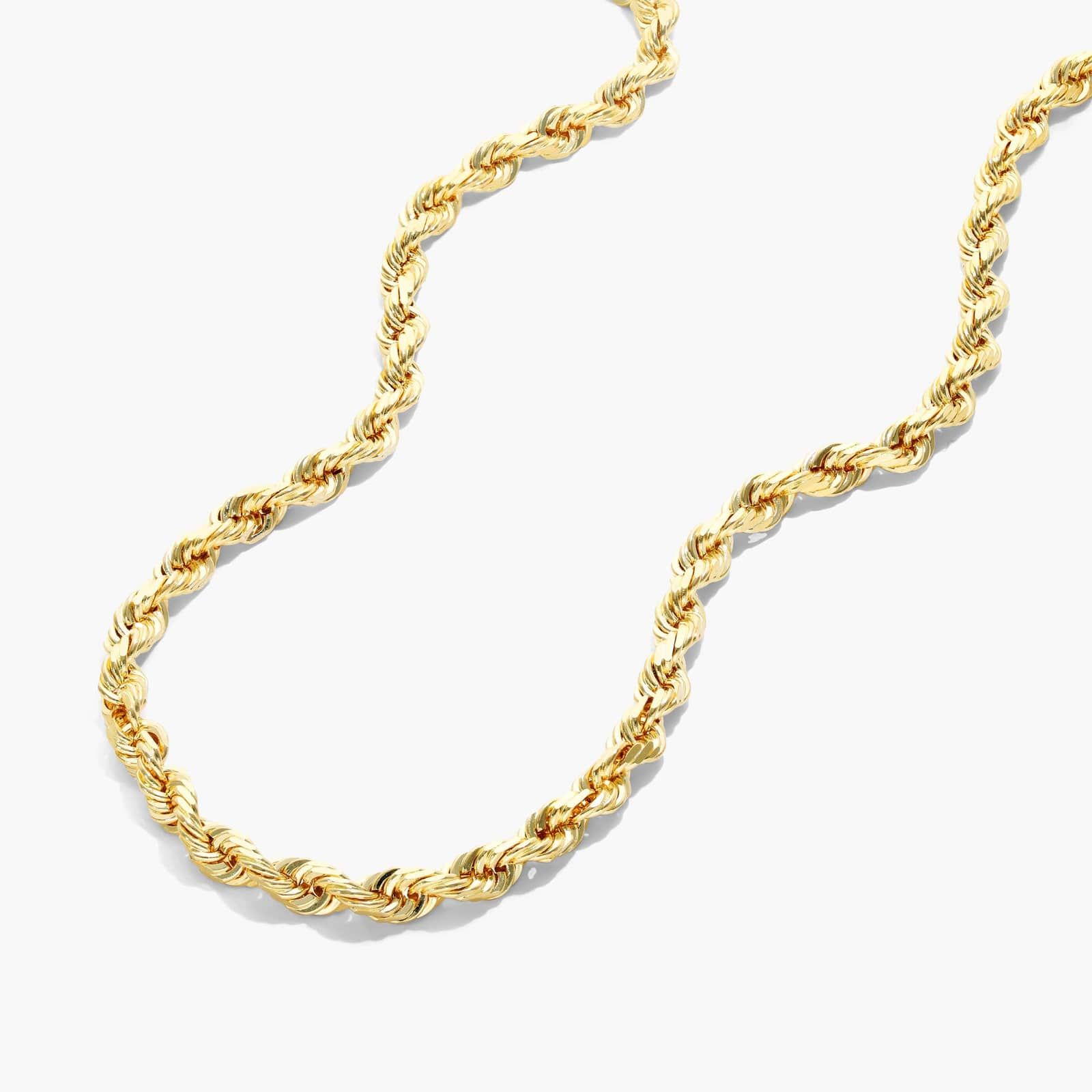 14K Yellow Gold Solid 3.8mm Rope Chain Necklace - 22 inches By James Allen