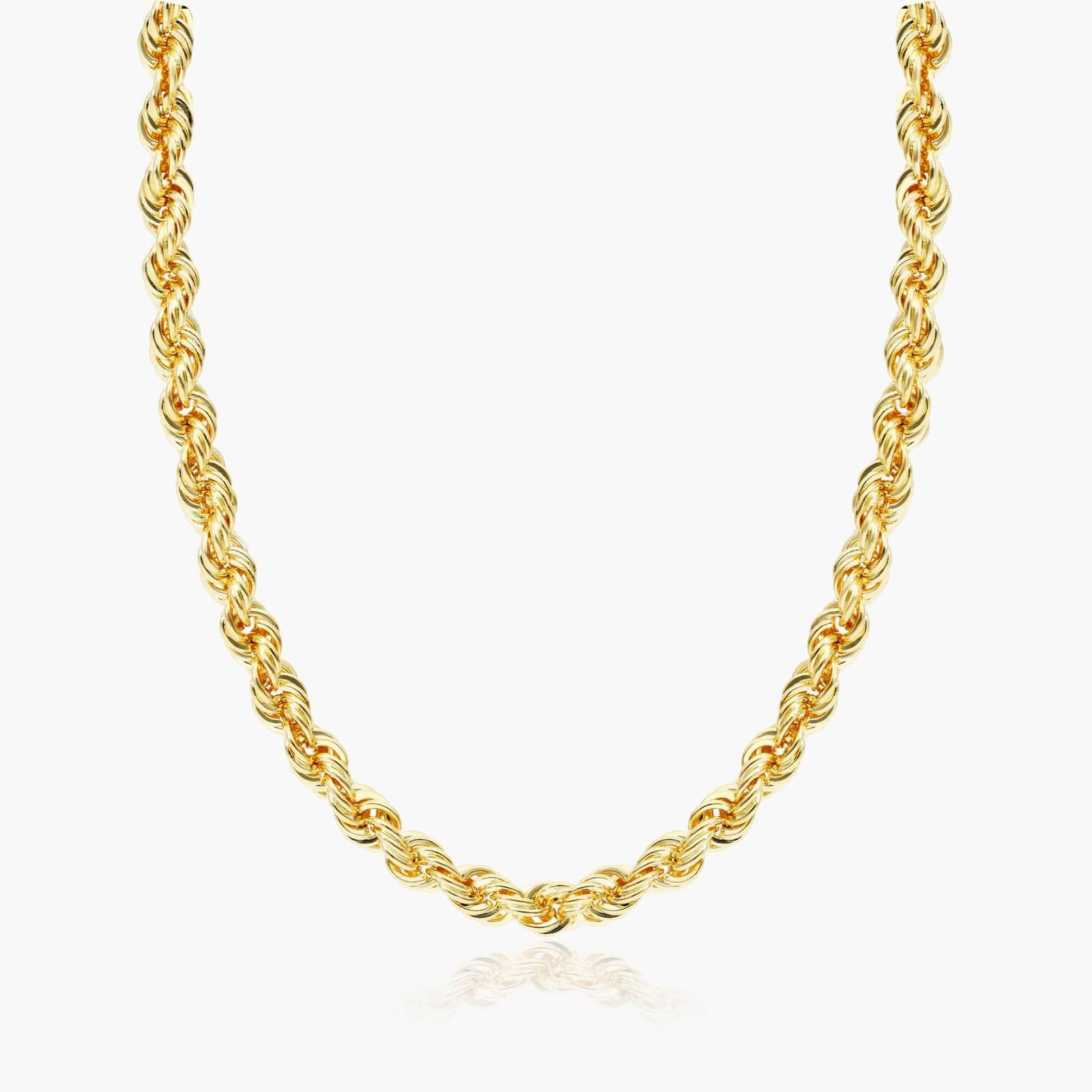 14K Yellow Gold Solid 3.8mm Rope Chain Necklace - 24 inches By James Allen