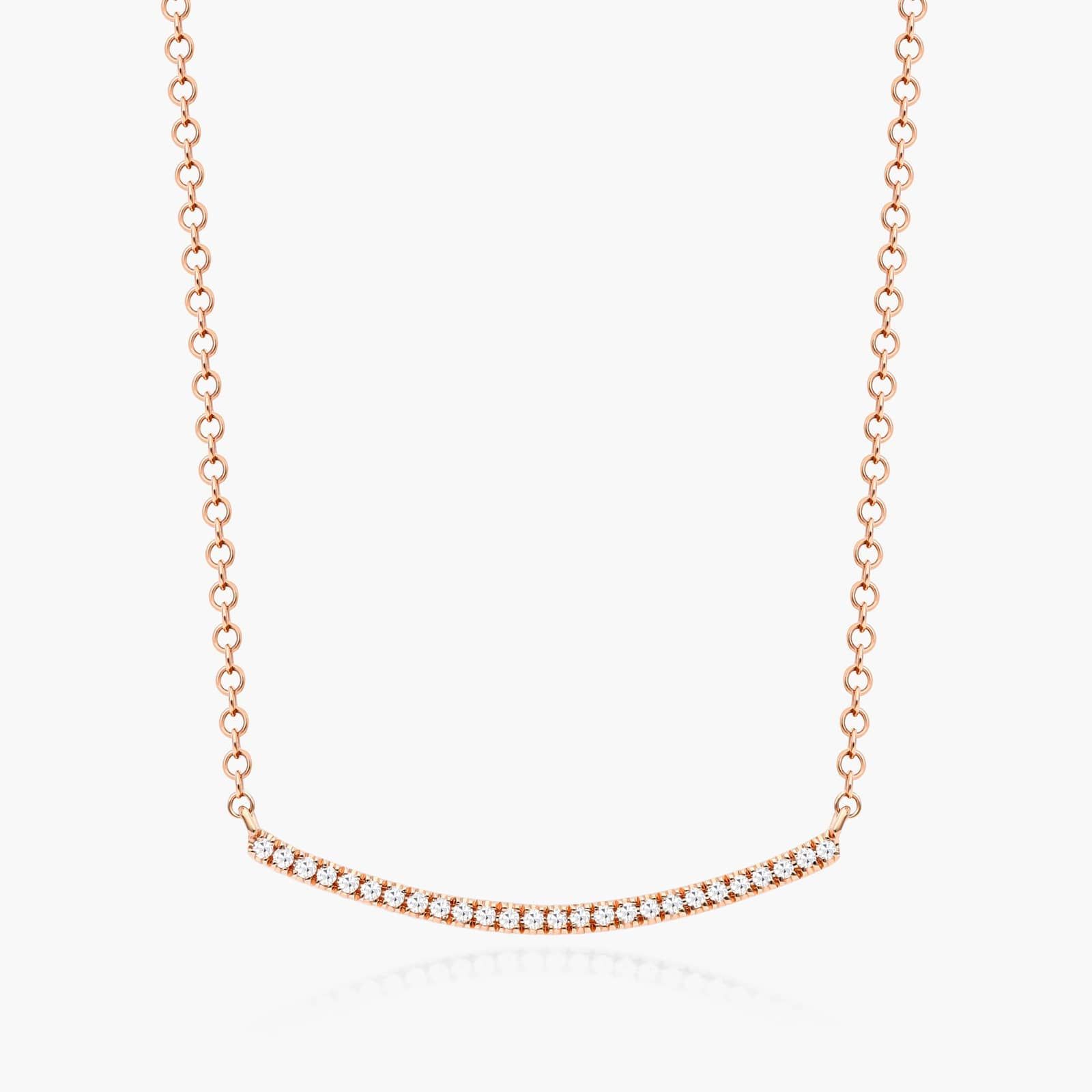 Slightly Curved Diamond Bar Necklace In 14K Rose Gold By James Allen