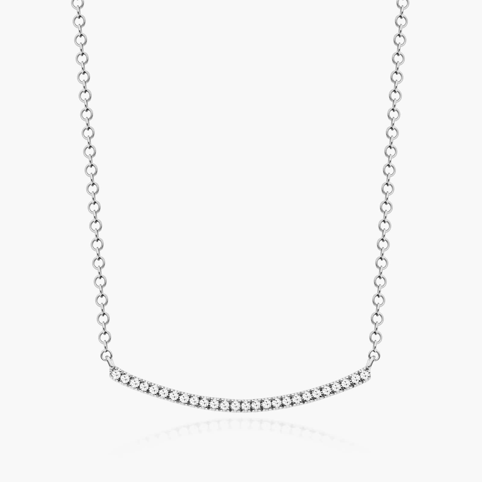 Slightly Curved Diamond Bar Necklace In 14K White Gold By James Allen