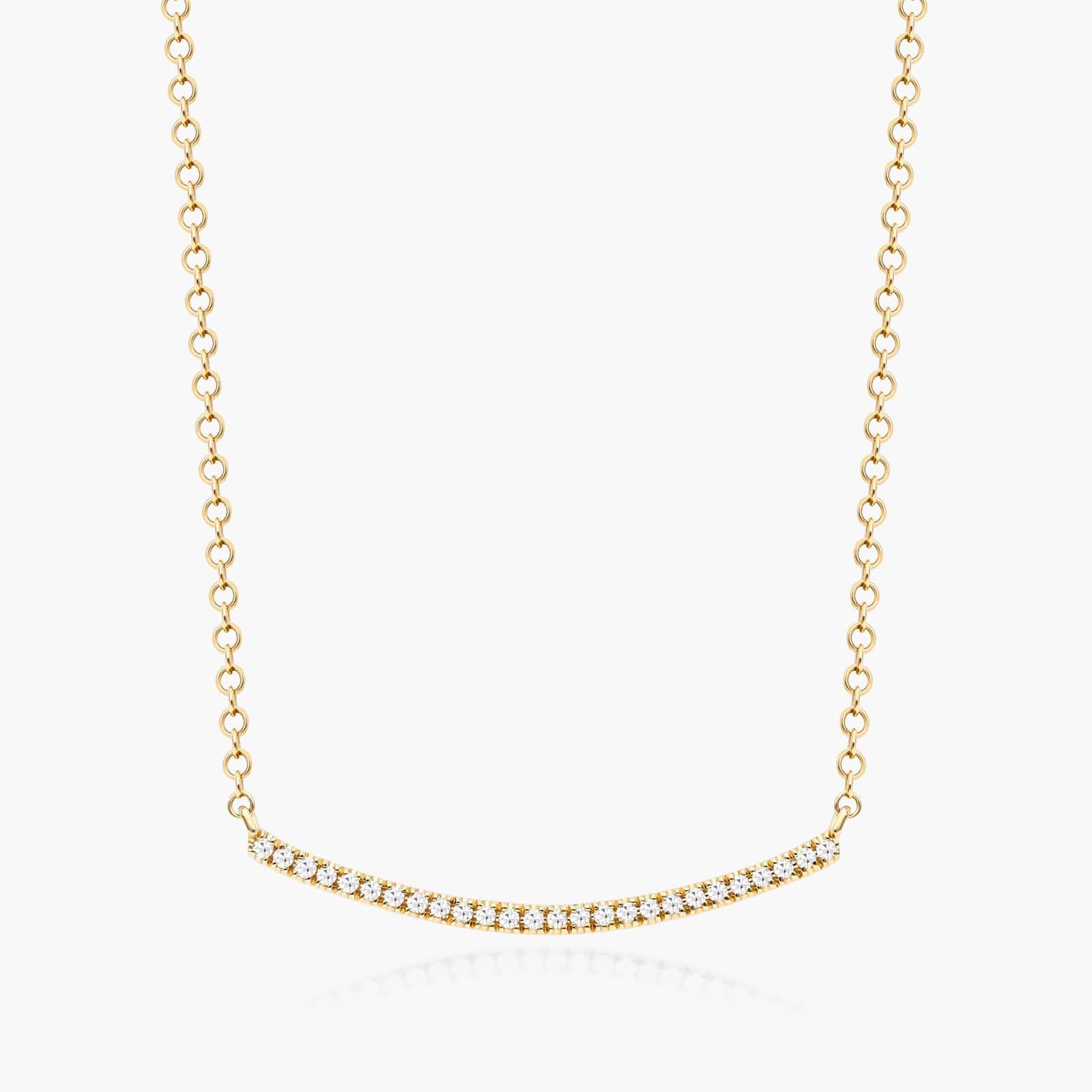 Slightly Curved Diamond Bar Necklace In 14K Yellow Gold By James Allen