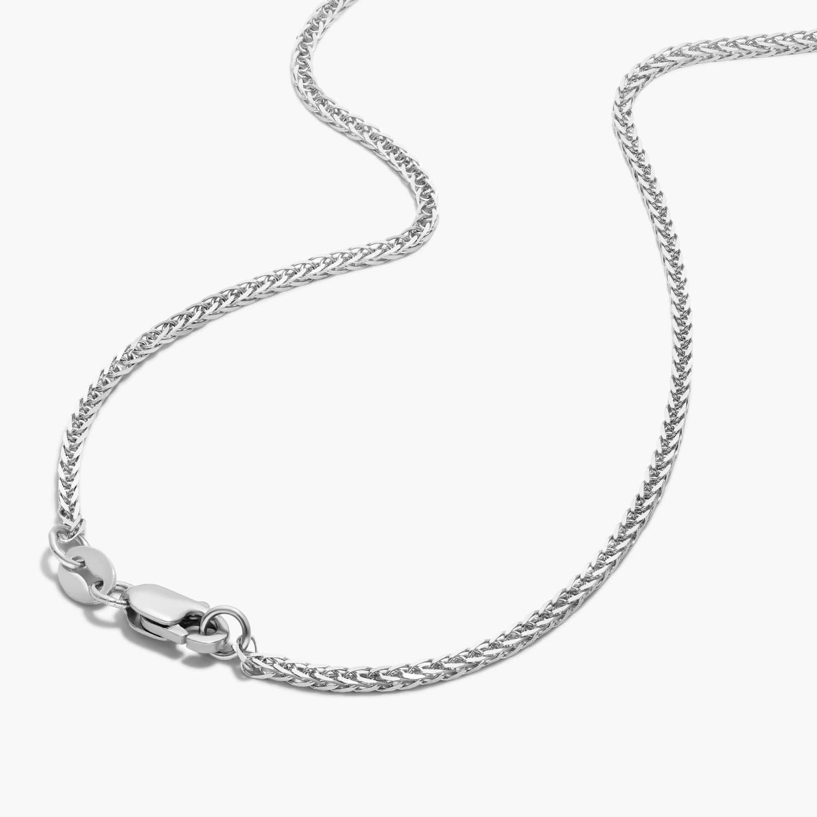 14K White Gold 1.8mm Wheat Chain Necklace - 18 inches By James Allen