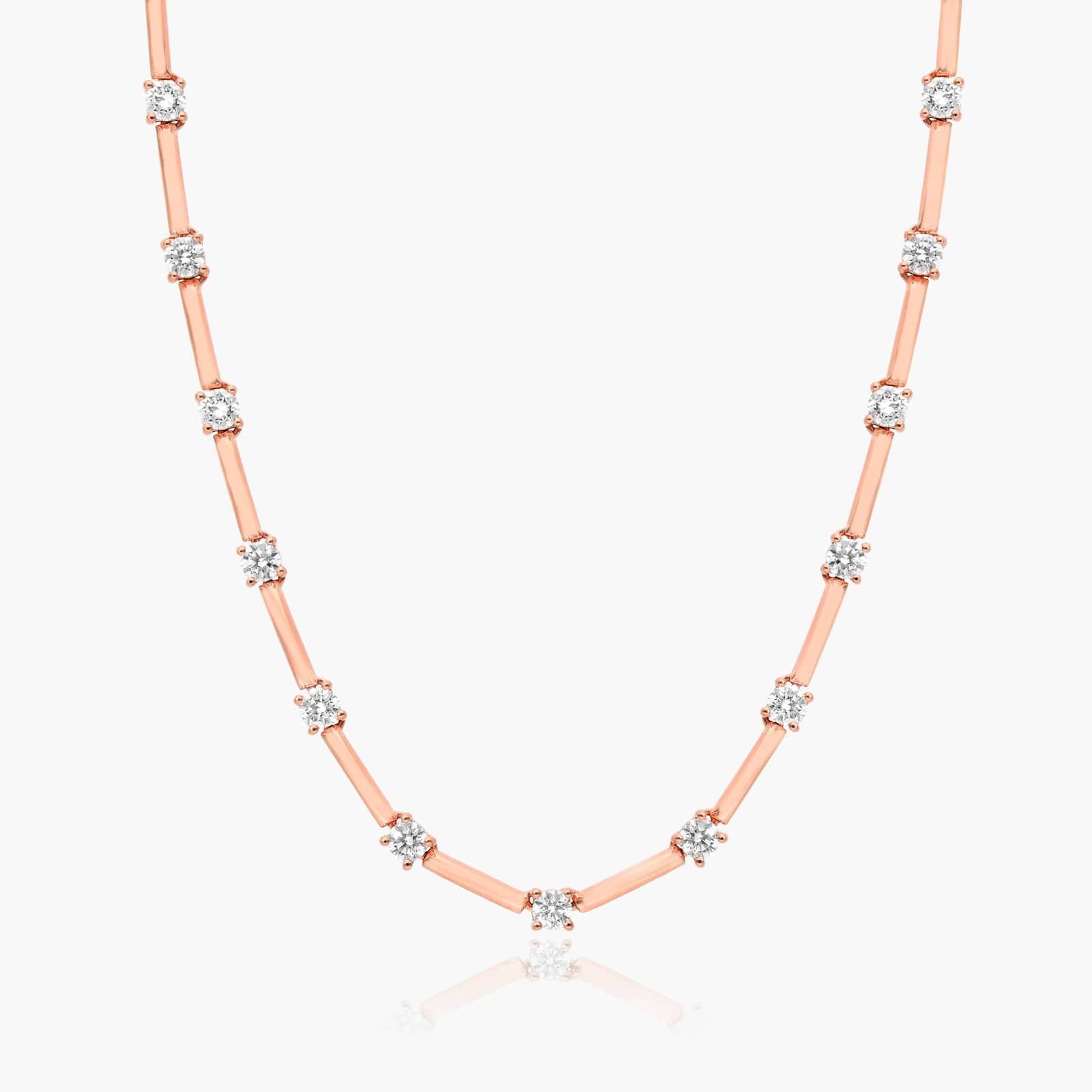 Lab-Grown Diamond Station Dash Necklace In 14K Rose Gold By James Allen