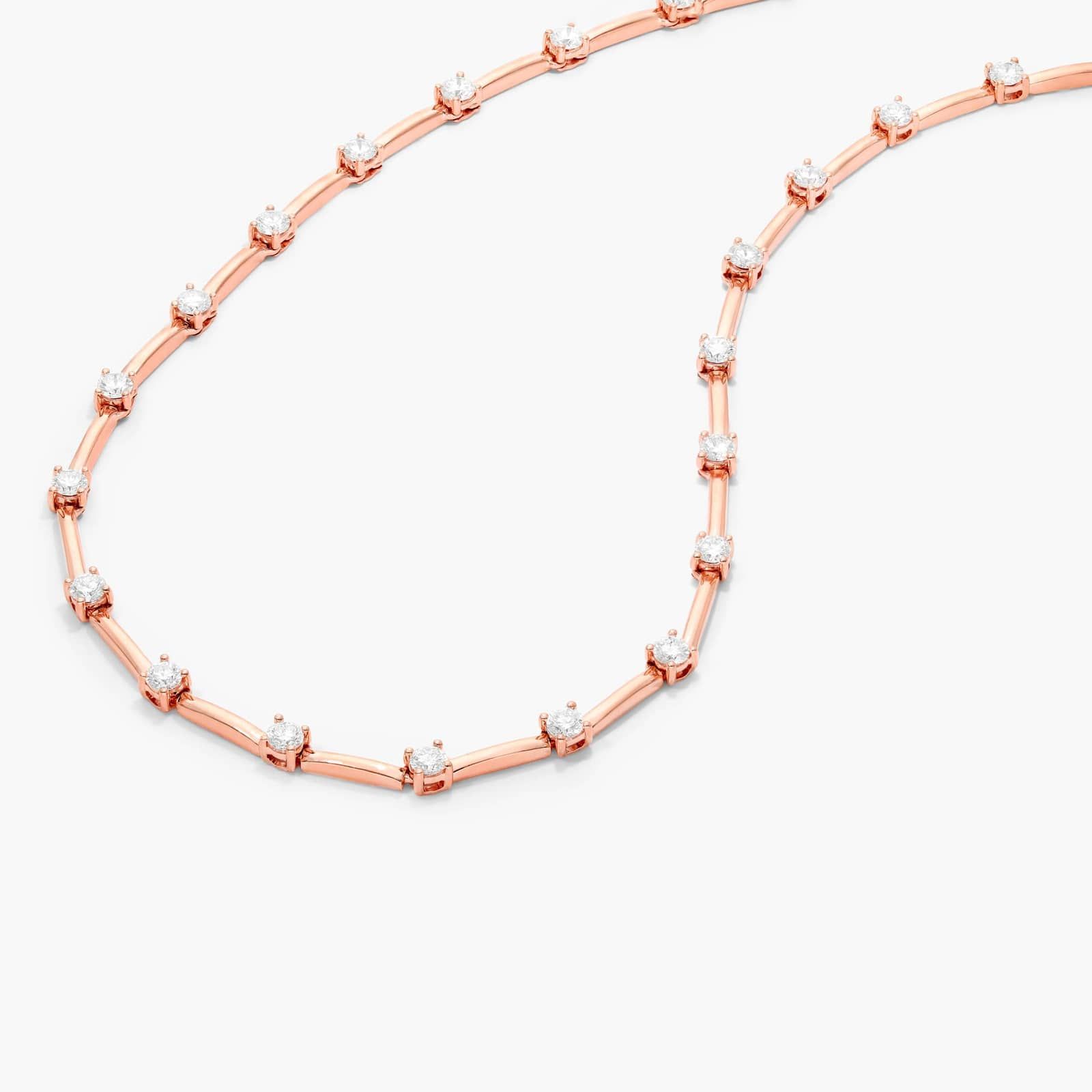Lab-Grown Diamond Station Dash Necklace In 14K Rose Gold By James Allen