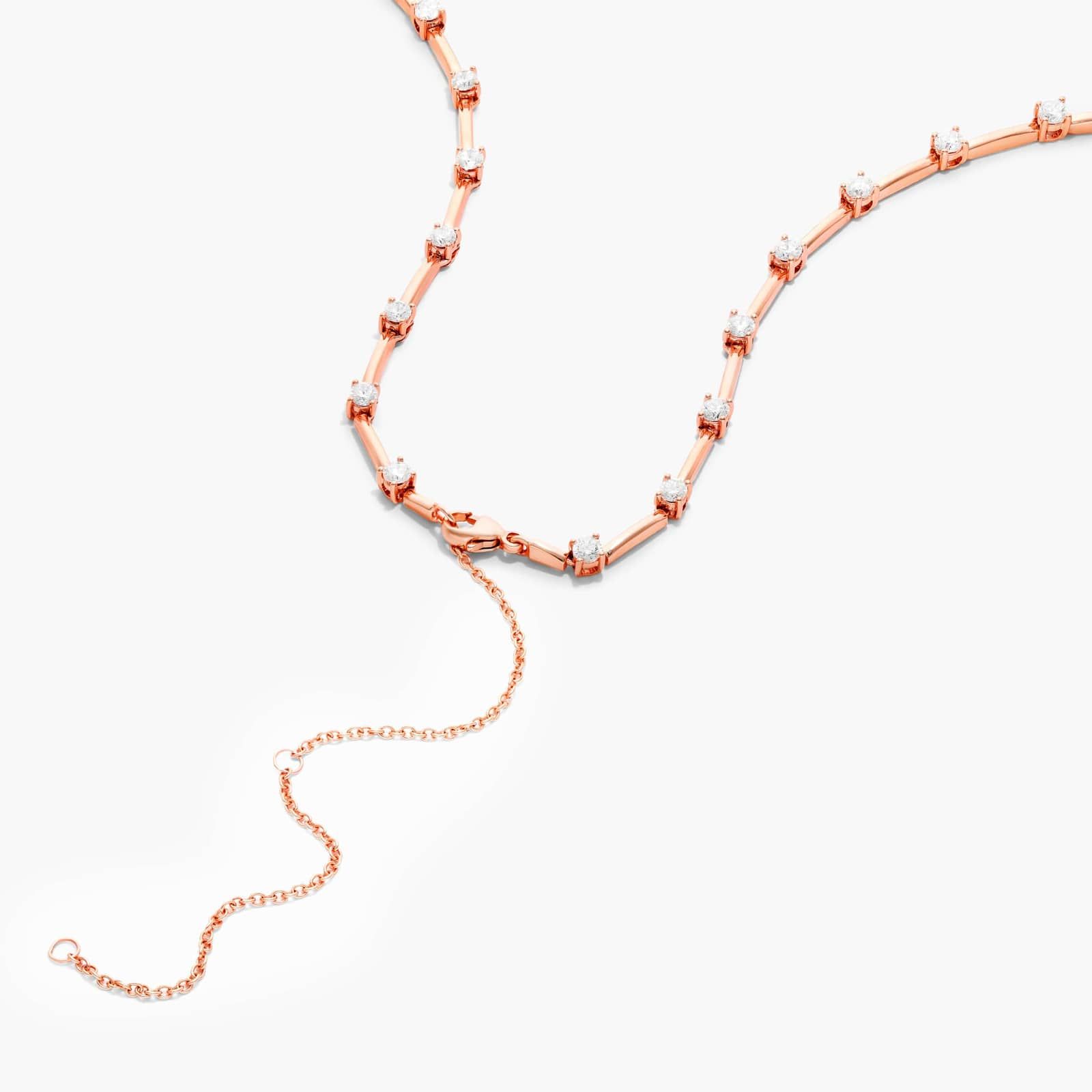 Lab-Grown Diamond Station Dash Necklace In 14K Rose Gold By James Allen