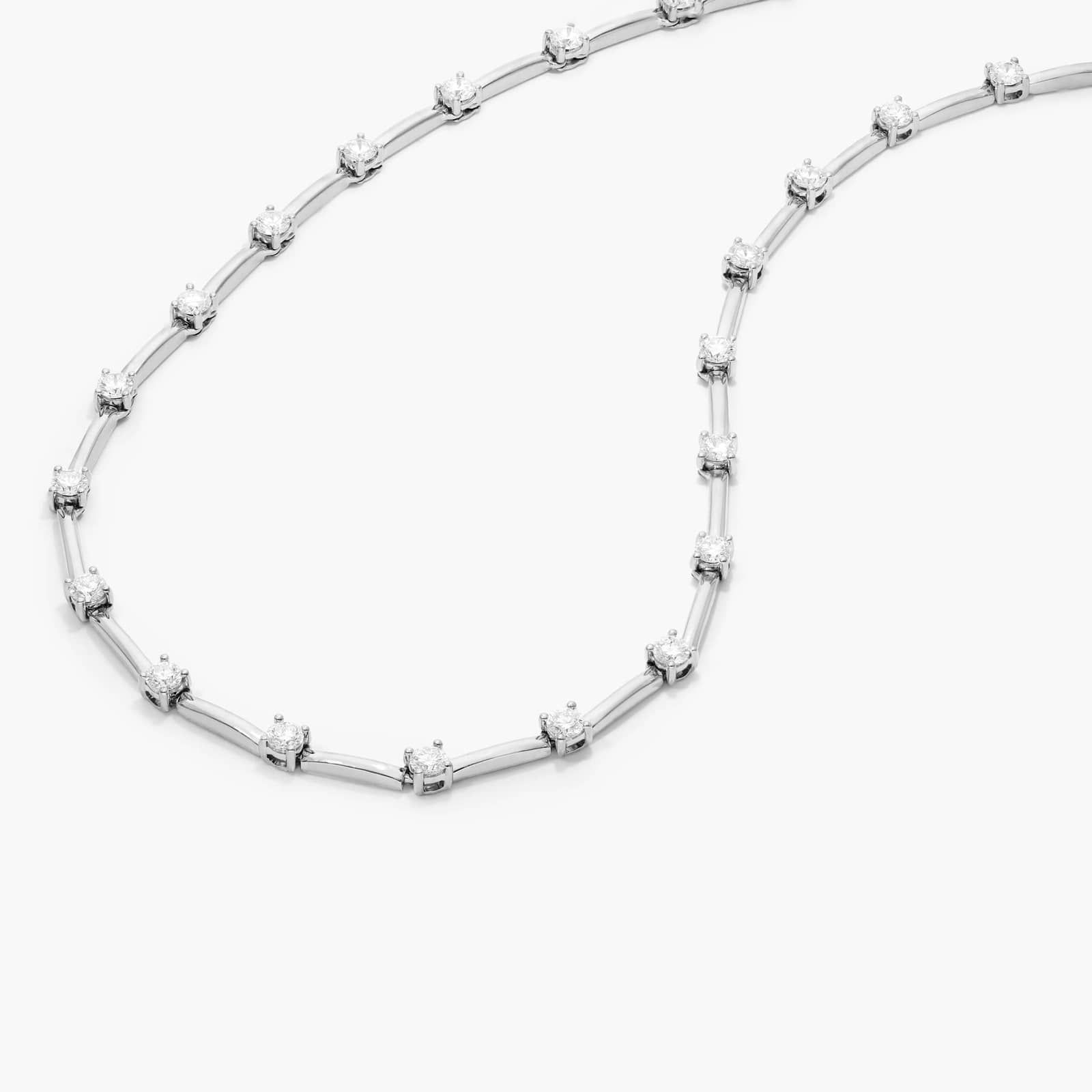 Lab-Grown Diamond Station Dash Necklace In 14K White Gold By James Allen