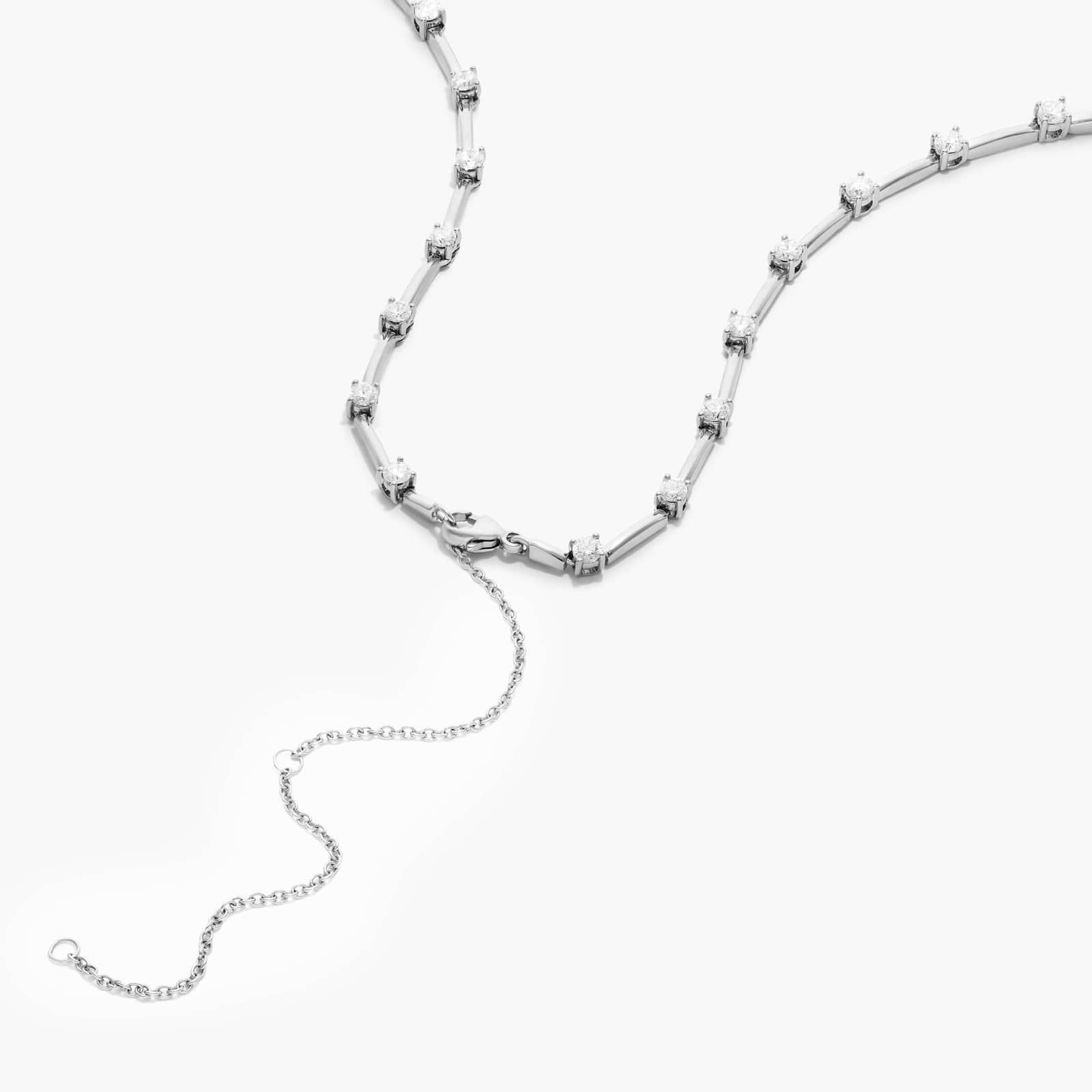 Lab-Grown Diamond Station Dash Necklace In 14K White Gold By James Allen