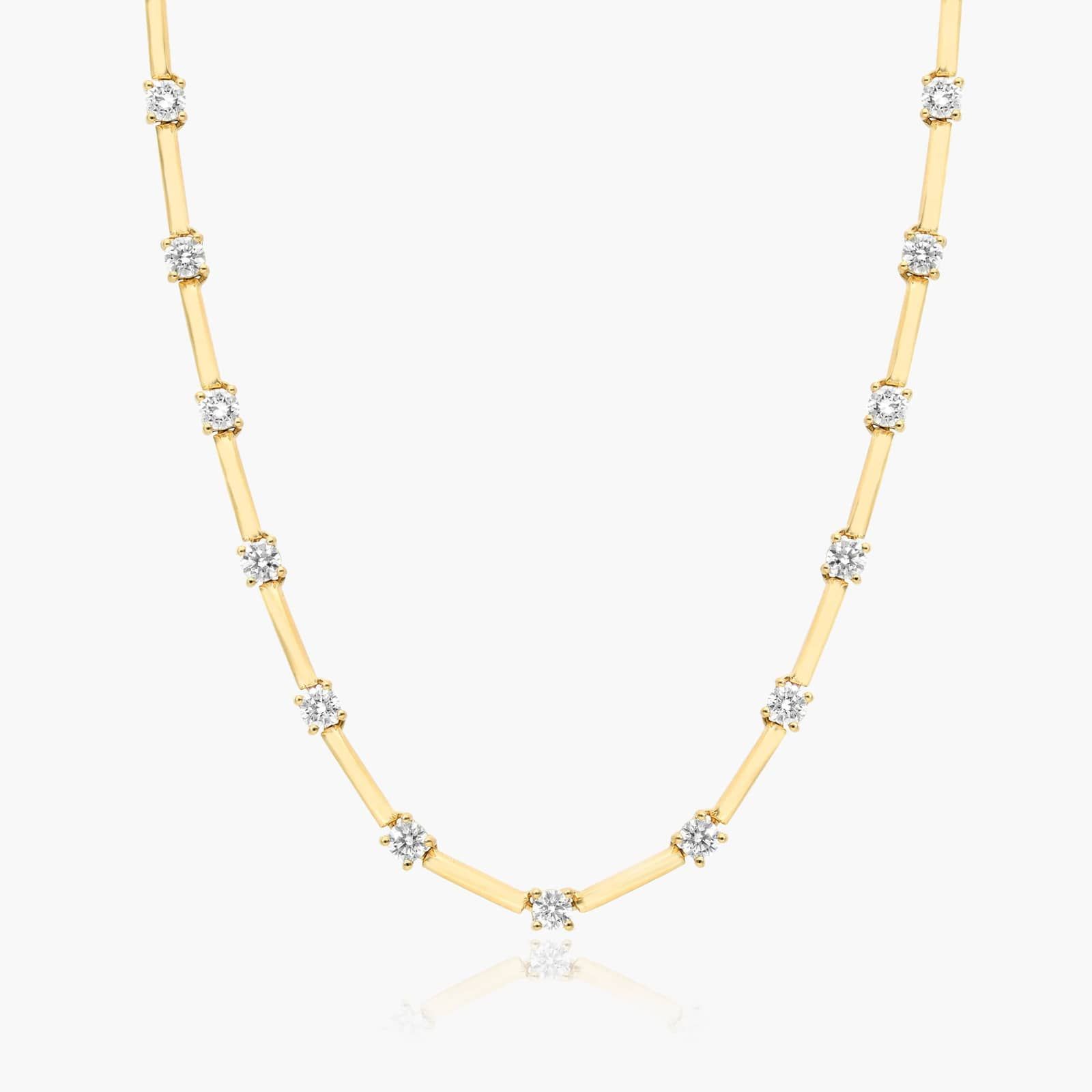 Lab-Grown Diamond Station Dash Necklace In 14K Yellow Gold By James Allen