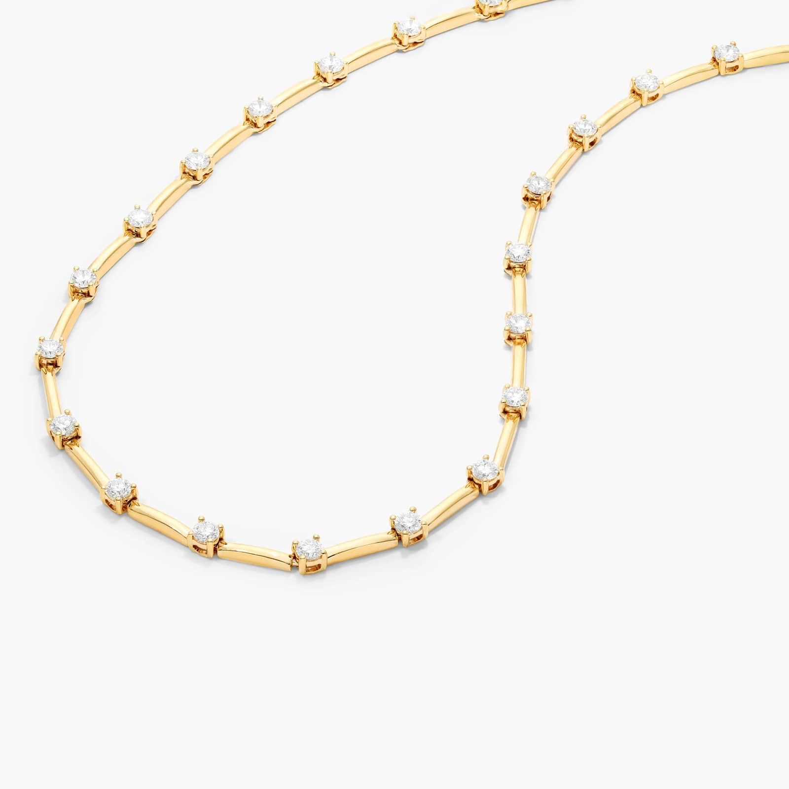 Lab-Grown Diamond Station Dash Necklace In 14K Yellow Gold By James Allen
