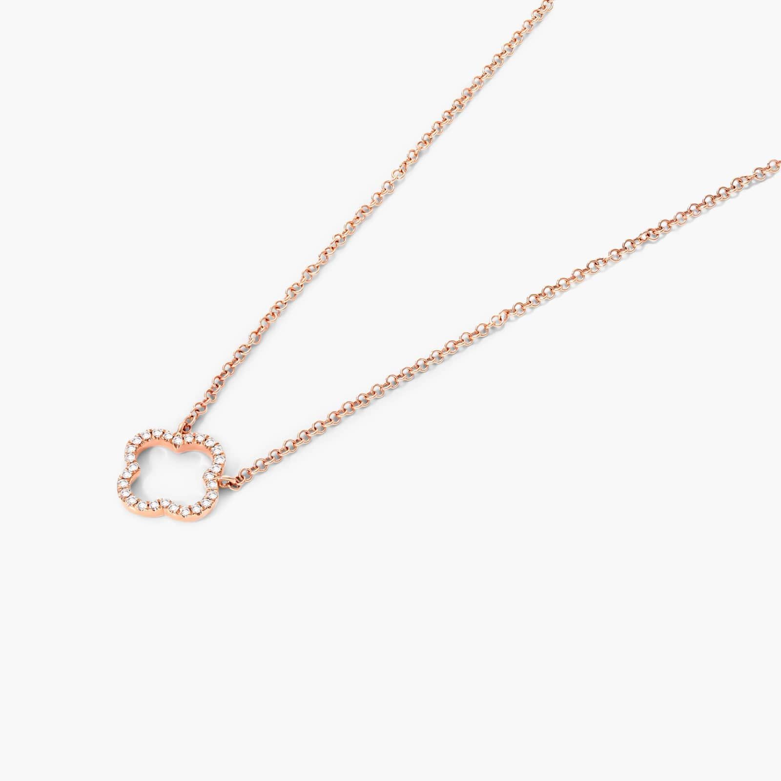 Lucky Clover Diamond Necklace In 14K Rose Gold By James Allen