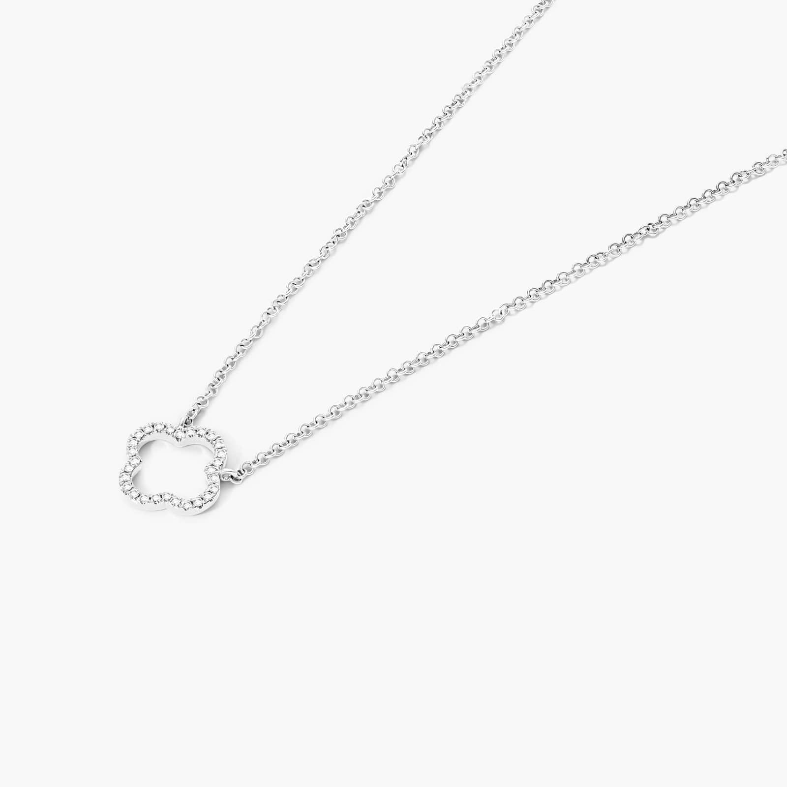 Lucky Clover Diamond Necklace In 14K White Gold By James Allen