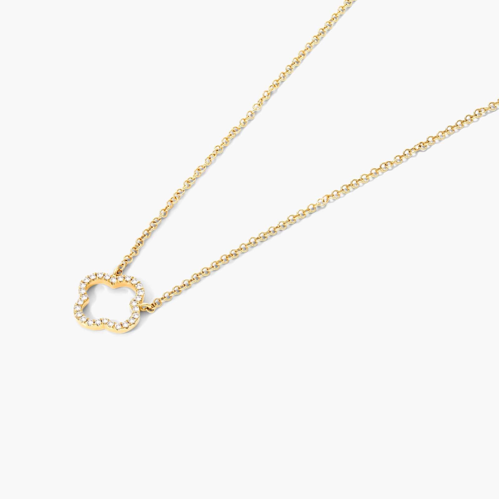 Lucky Clover Diamond Necklace In 14K Yellow Gold By James Allen