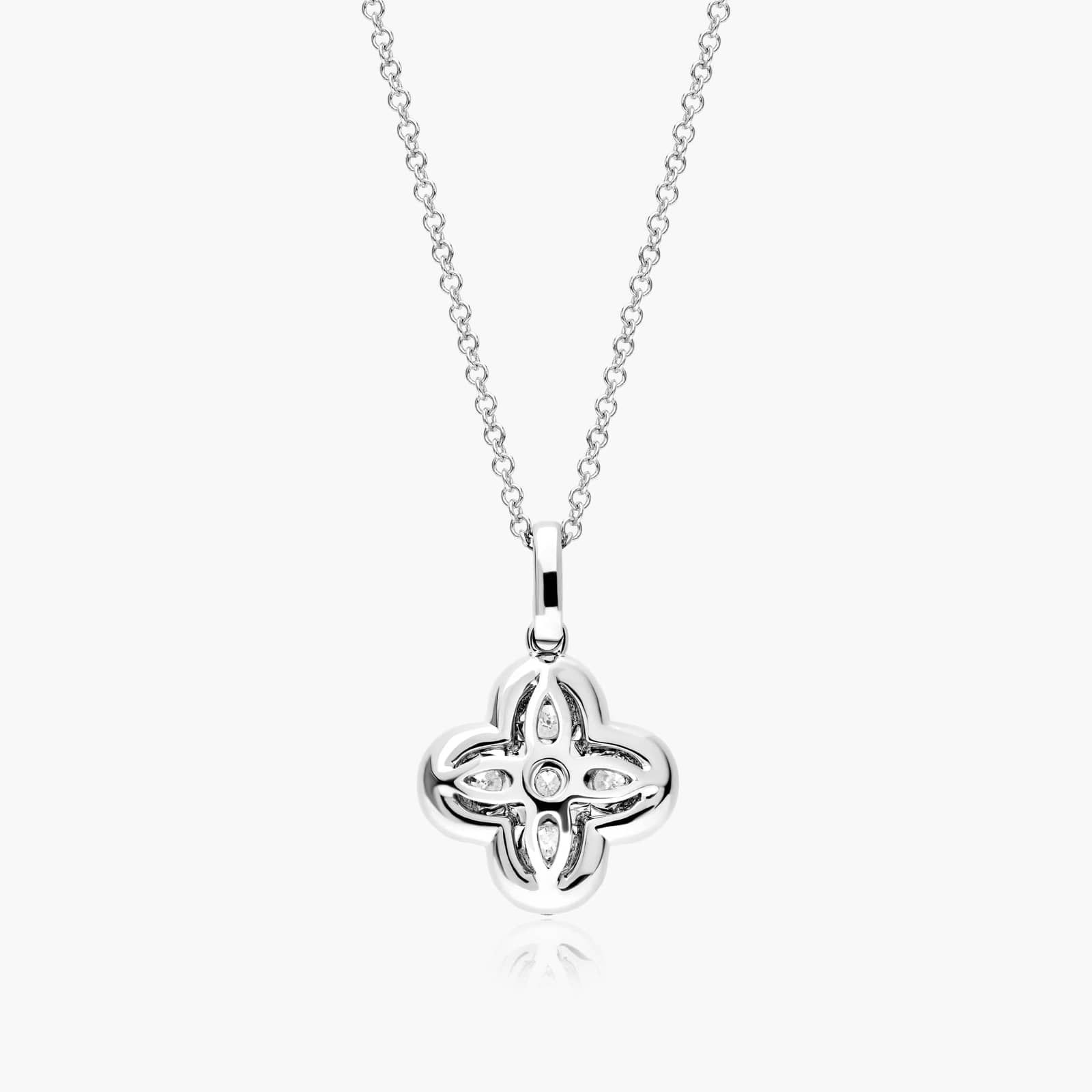 Clover Lab-Grown Diamond Necklace In 14K White Gold By James Allen