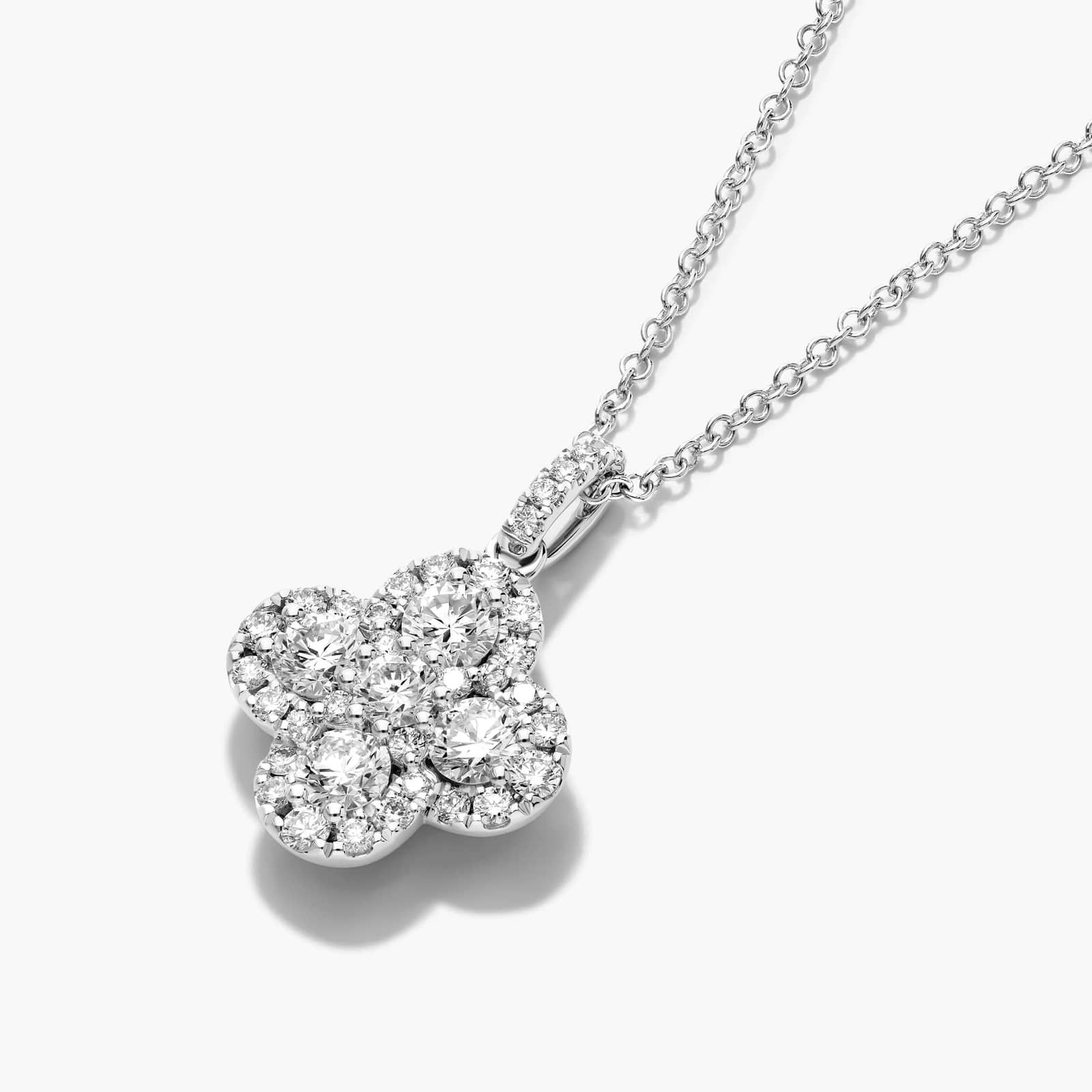 Clover Lab-Grown Diamond Necklace In 14K White Gold By James Allen
