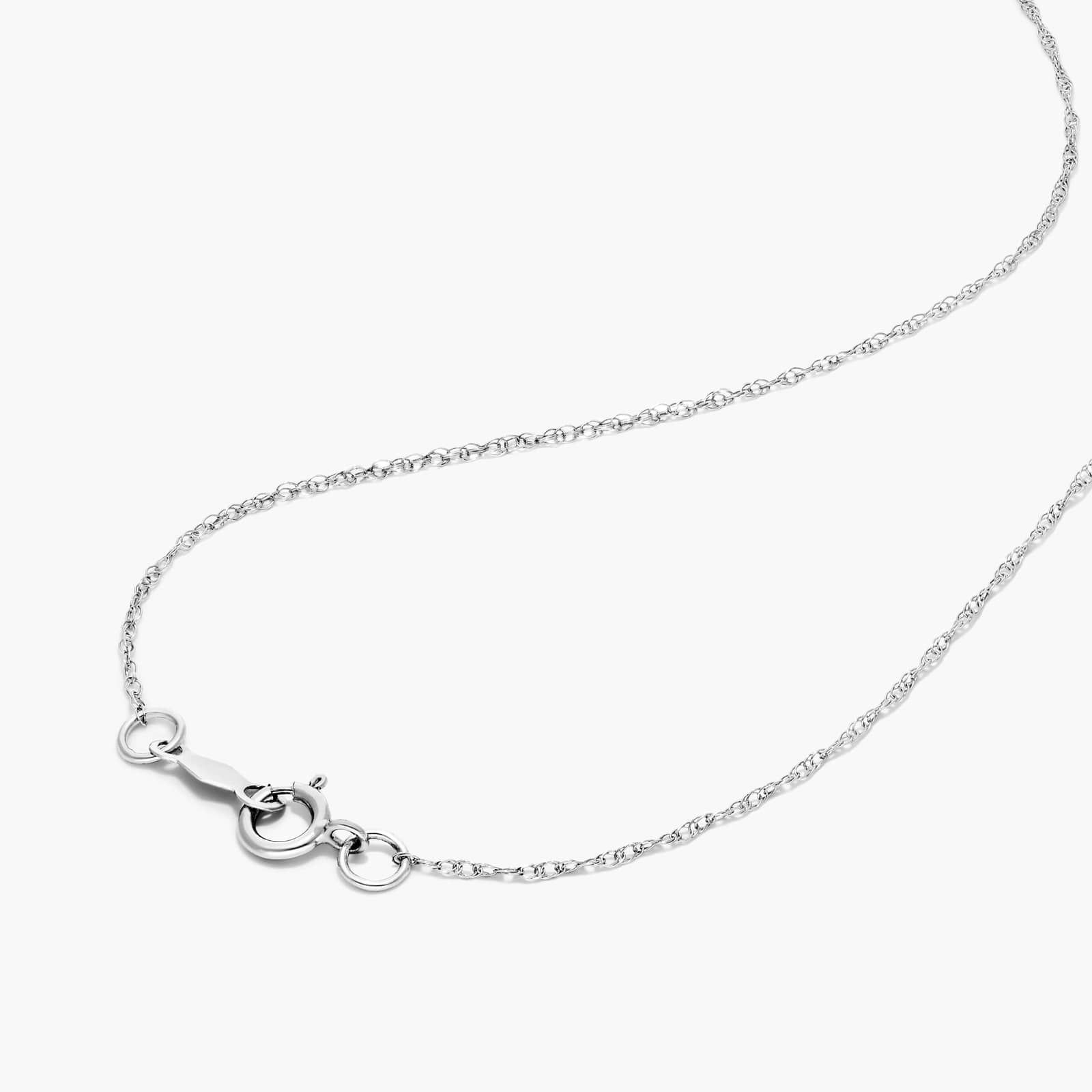 14K White Gold Oval Halo Aquamarine and Diamond Necklace By James Allen