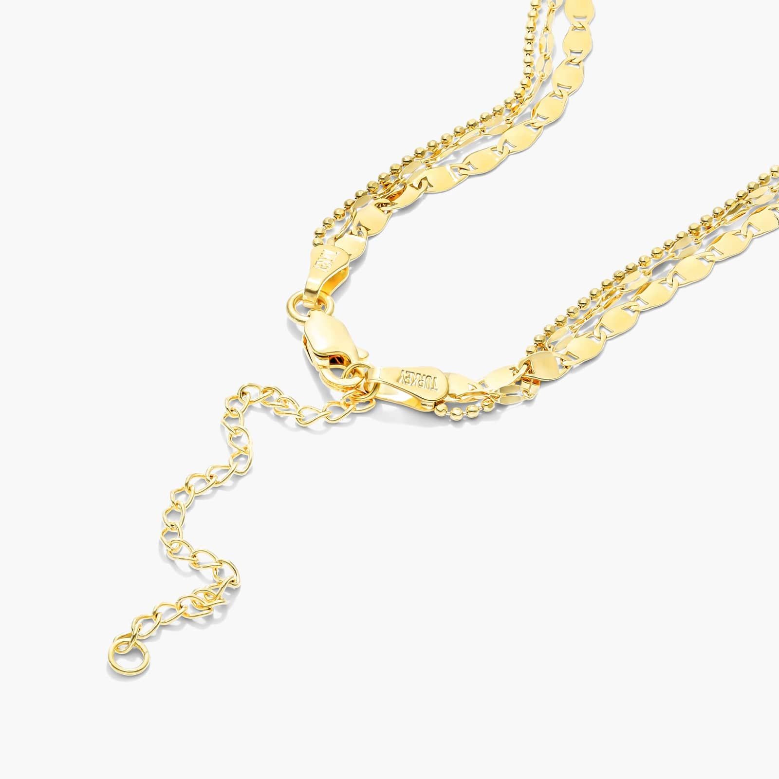14K Yellow Gold Mixed Chain Triple Strand Necklace By James Allen