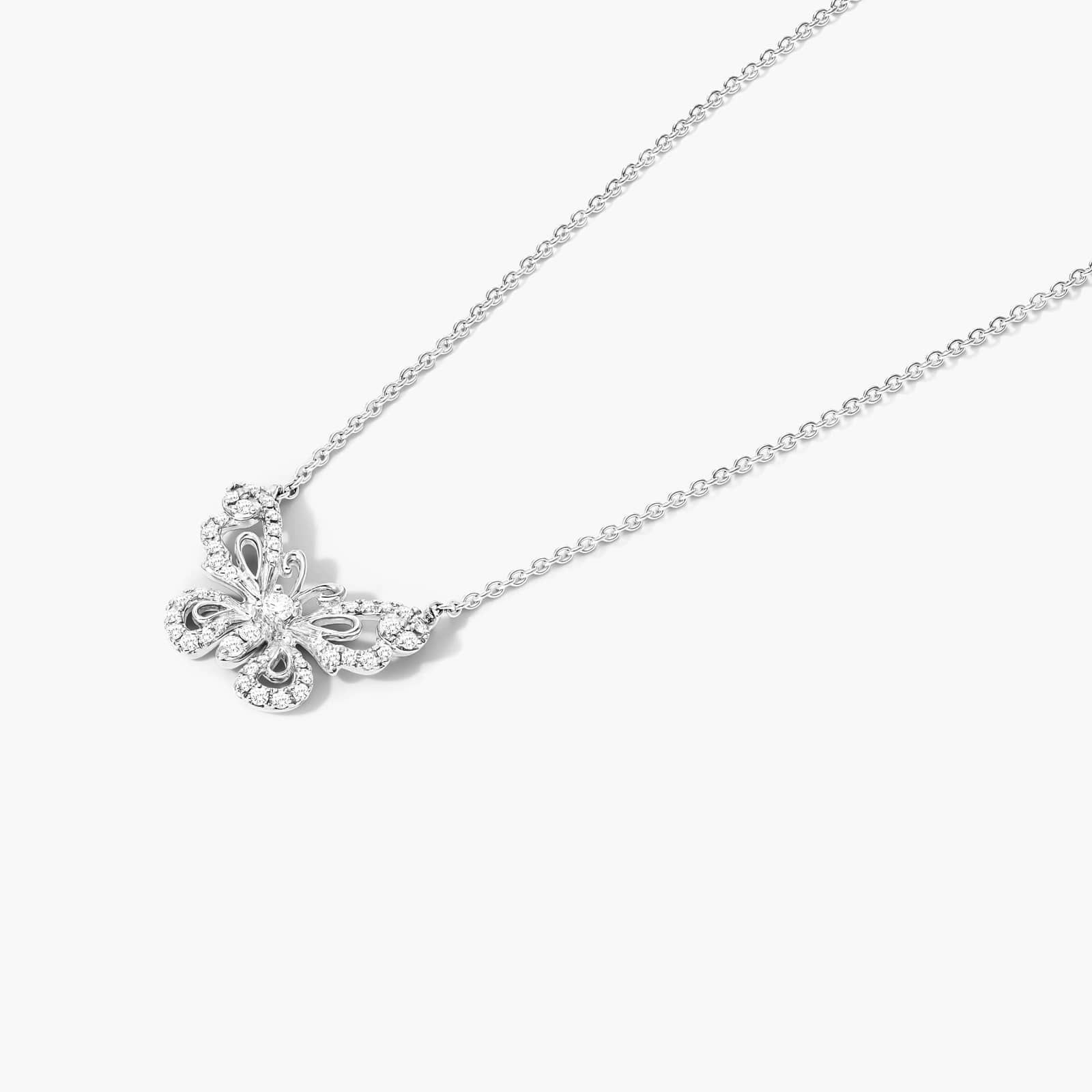 Pavé Butterfly Necklace In 14K White Gold By James Allen
