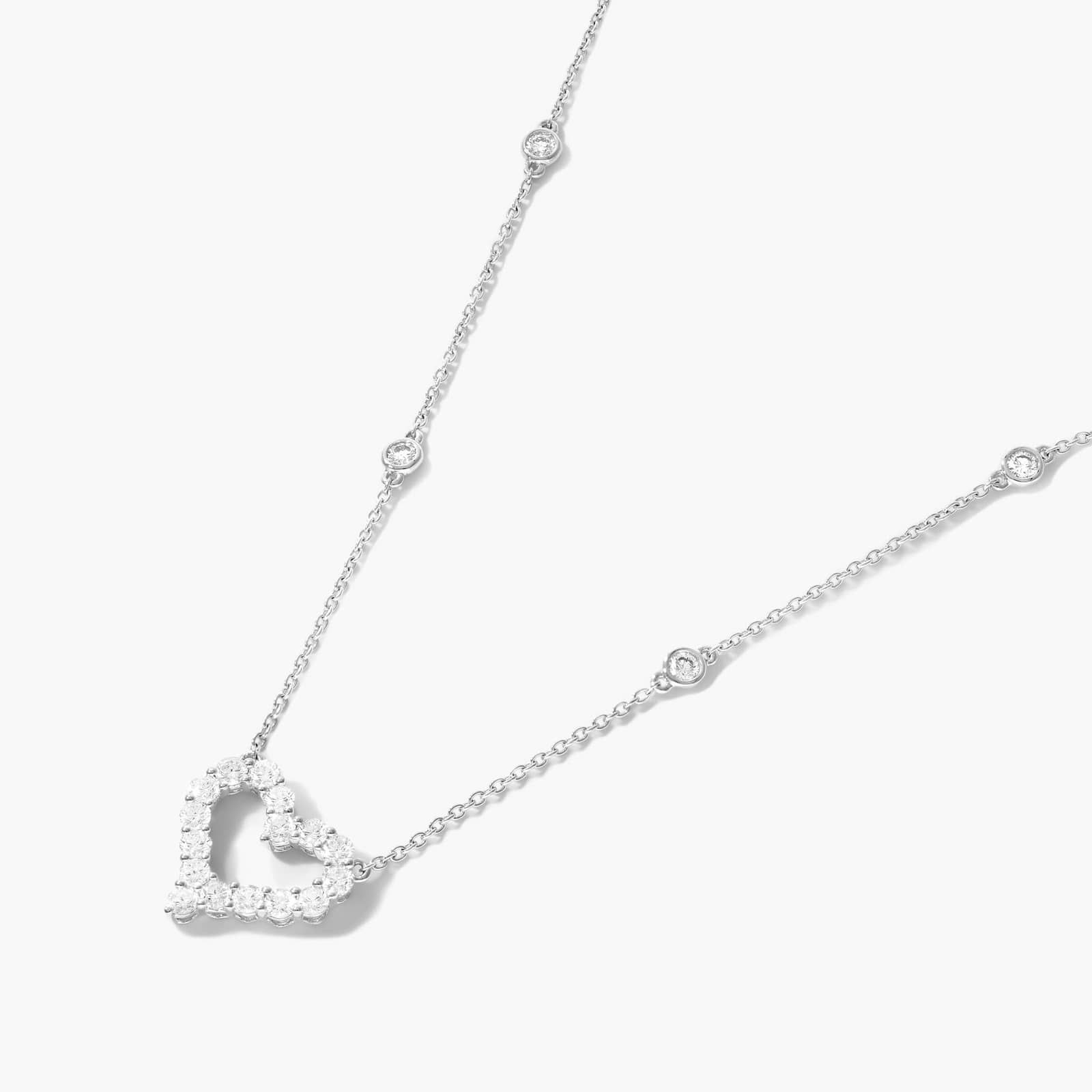 Heart Outline Diamond Necklace In 14K White Gold By James Allen