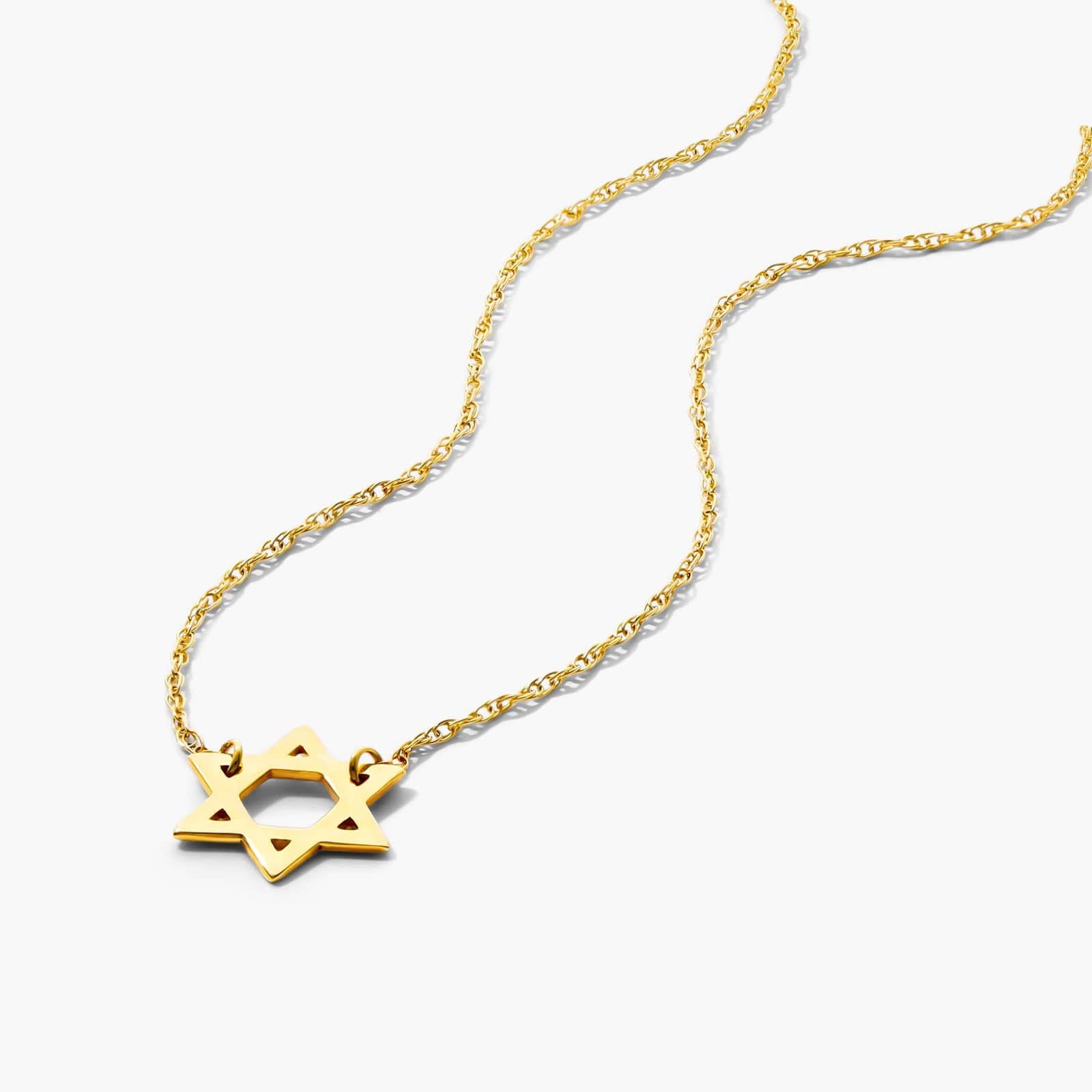14K Yellow Gold Mini Star of David Necklace By James Allen