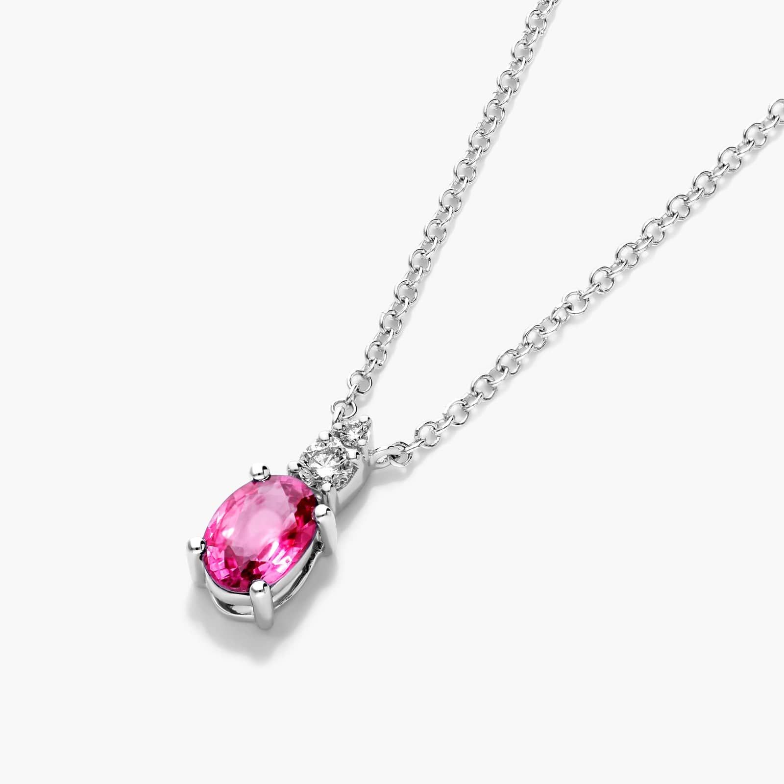 14K White Gold Ruby and Diamond Necklace By James Allen