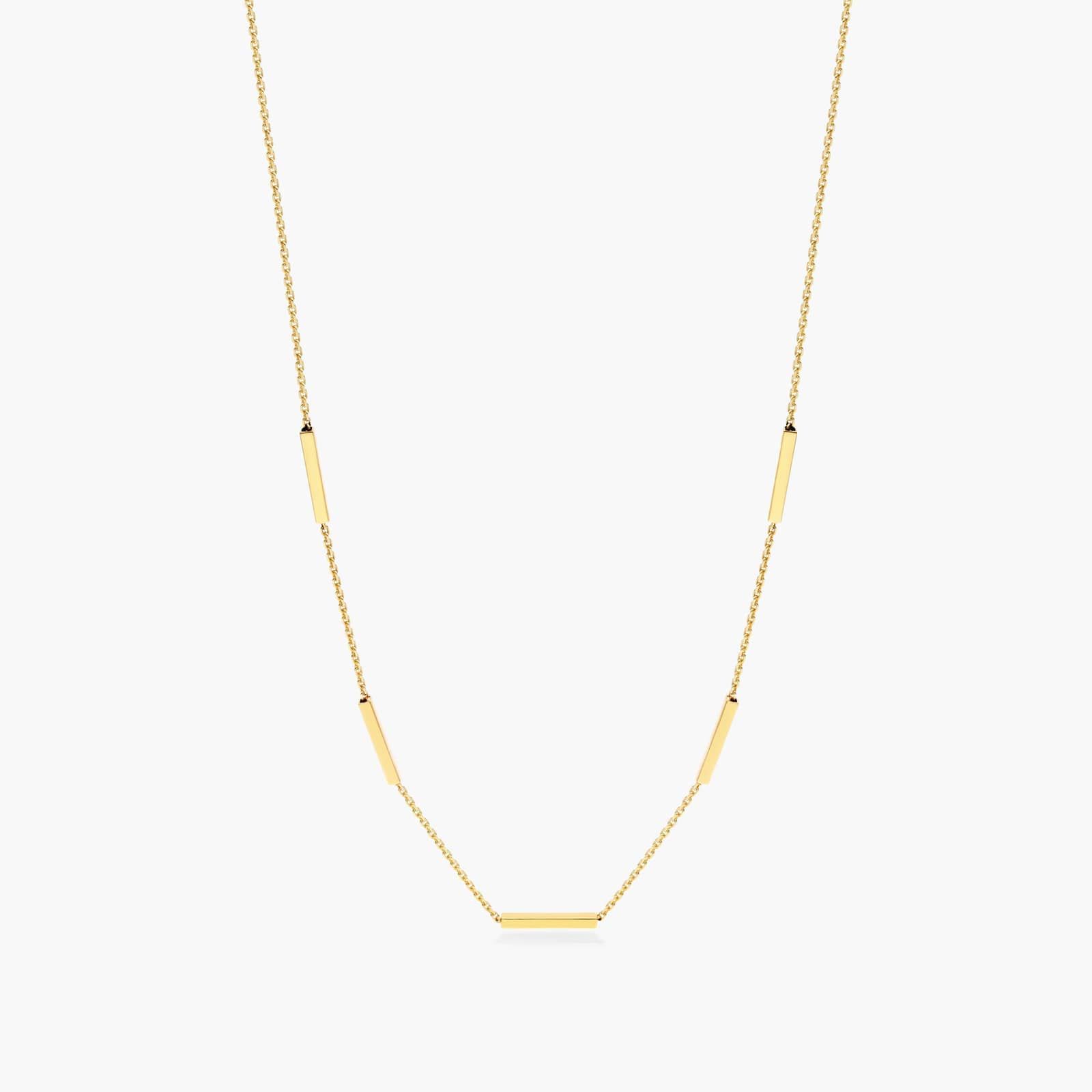 14K Yellow Gold Five Piece Bar Station Choker Necklace By James Allen