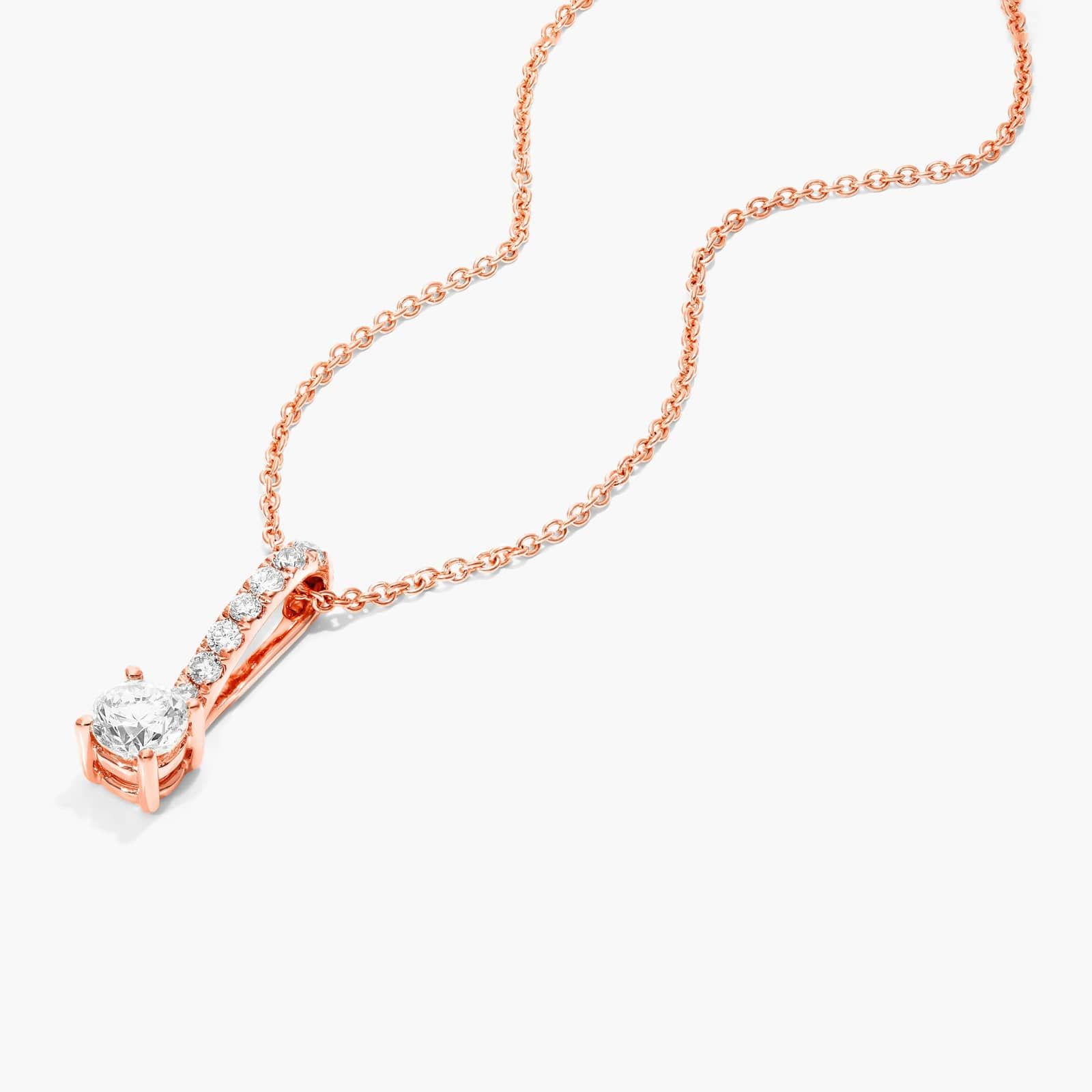 Diamond Pendant Necklace With Round Diamonds In 14K Rose Gold By James Allen