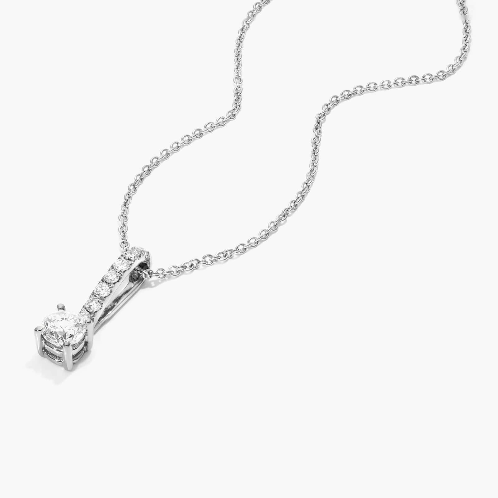 Diamond Pendant Necklace With Round Diamonds In 14K White Gold By James Allen