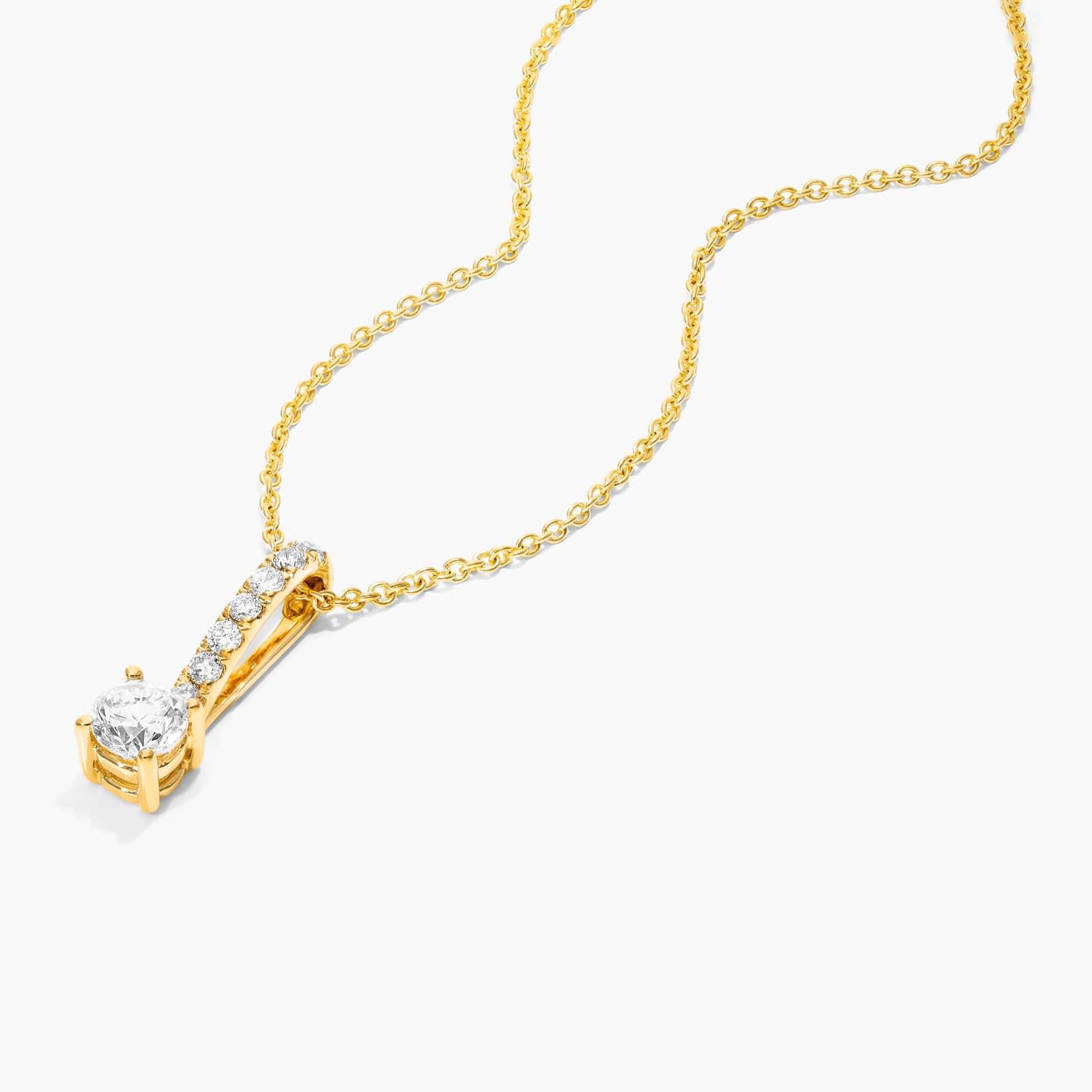 Diamond Pendant Necklace With Round Diamonds In 14K Yellow Gold By James Allen