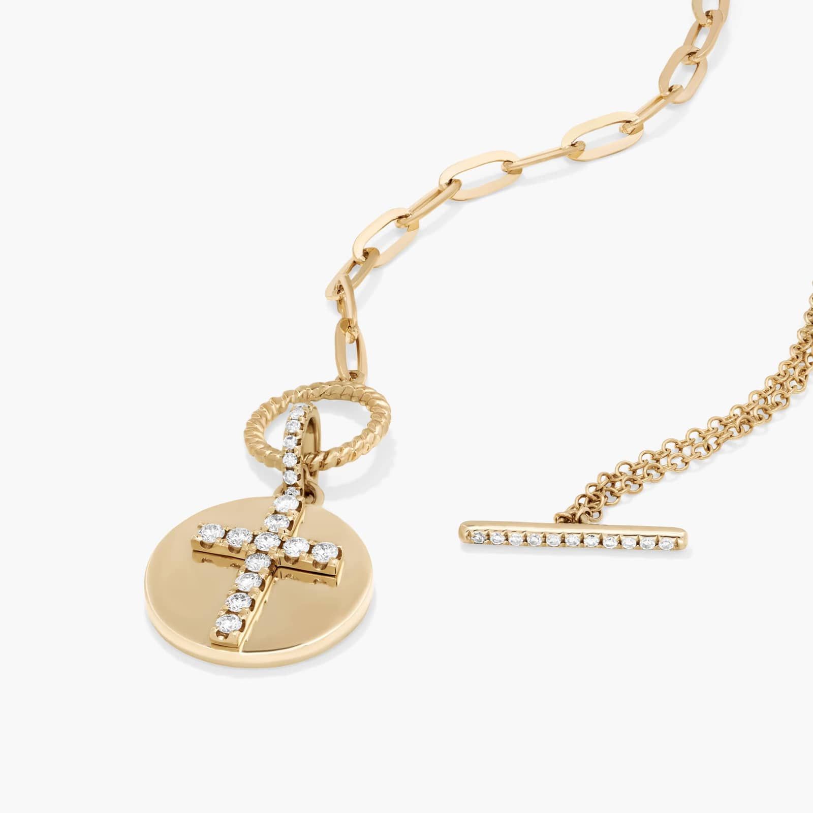 Cross Toggle Clasp Necklace In 14K Yellow Gold By James Allen