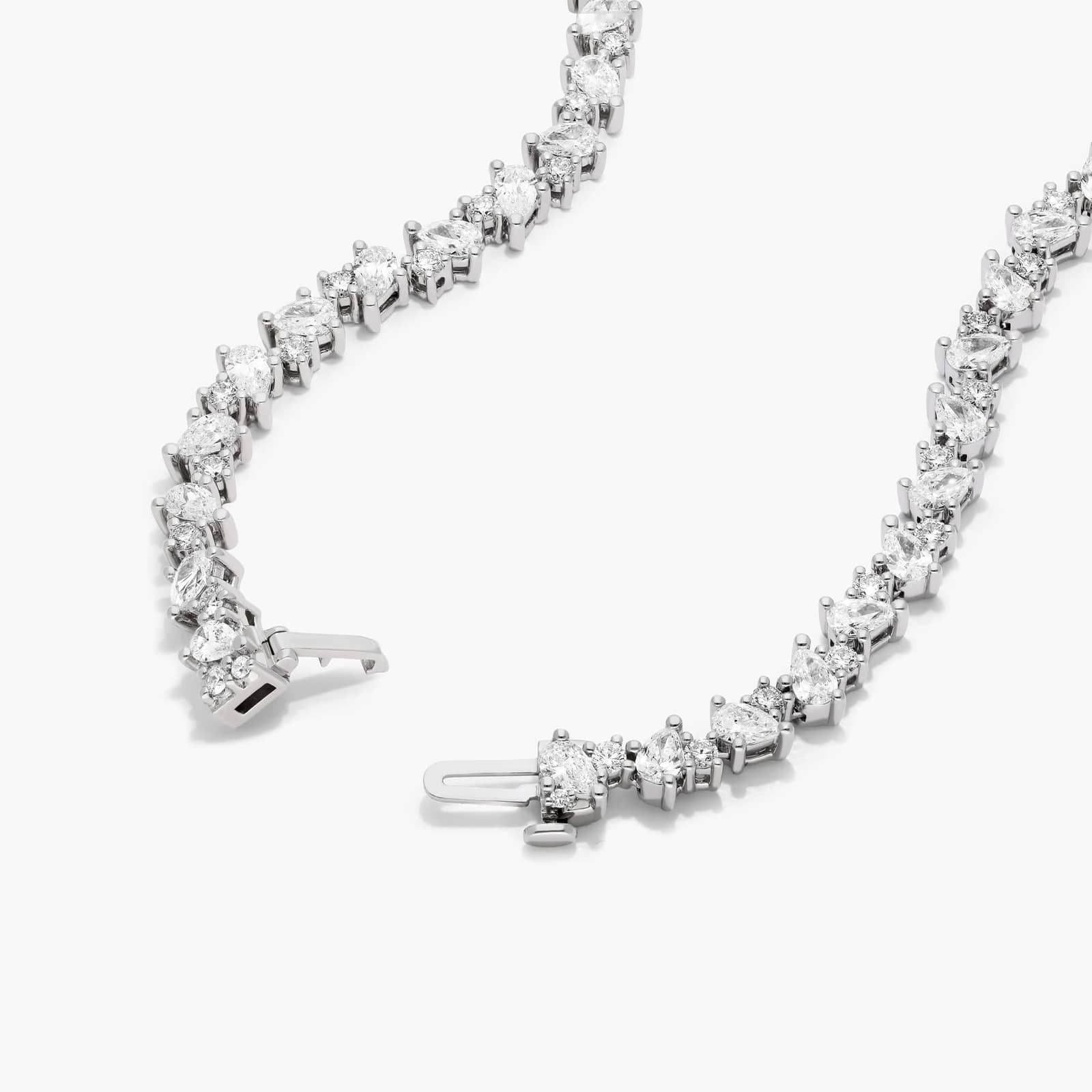14K White Gold Fancy Mélange Lab-Grown Diamond Tennis Necklace By James Allen
