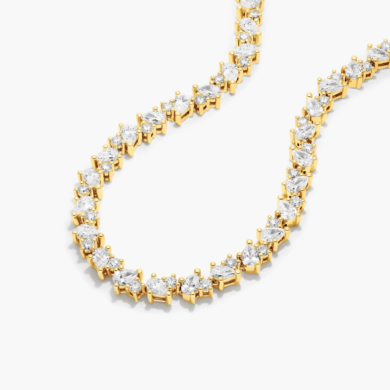14K Yellow Gold Fancy Mélange Lab-Grown Diamond Tennis Necklace By James Allen