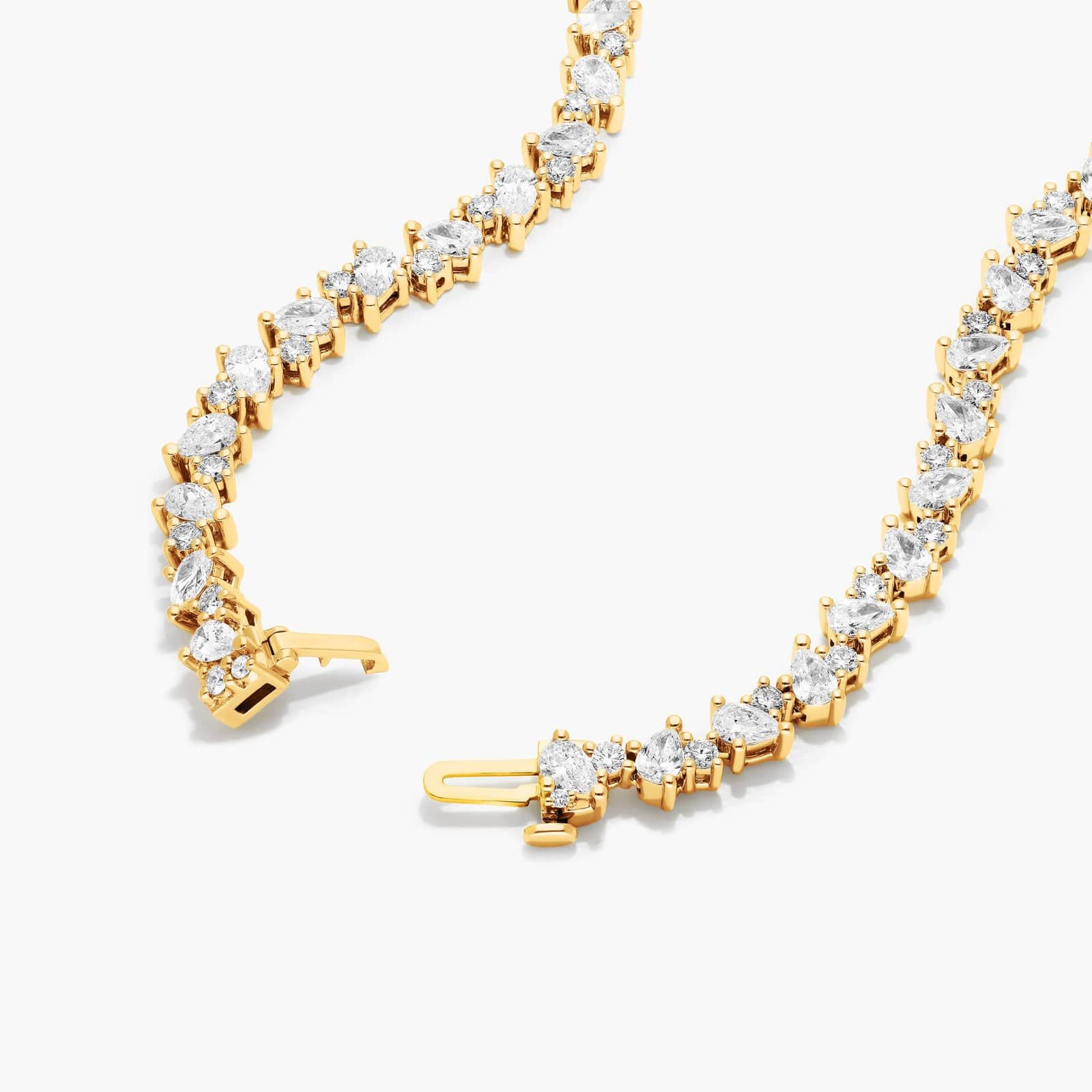 14K Yellow Gold Fancy Mélange Lab-Grown Diamond Tennis Necklace By James Allen