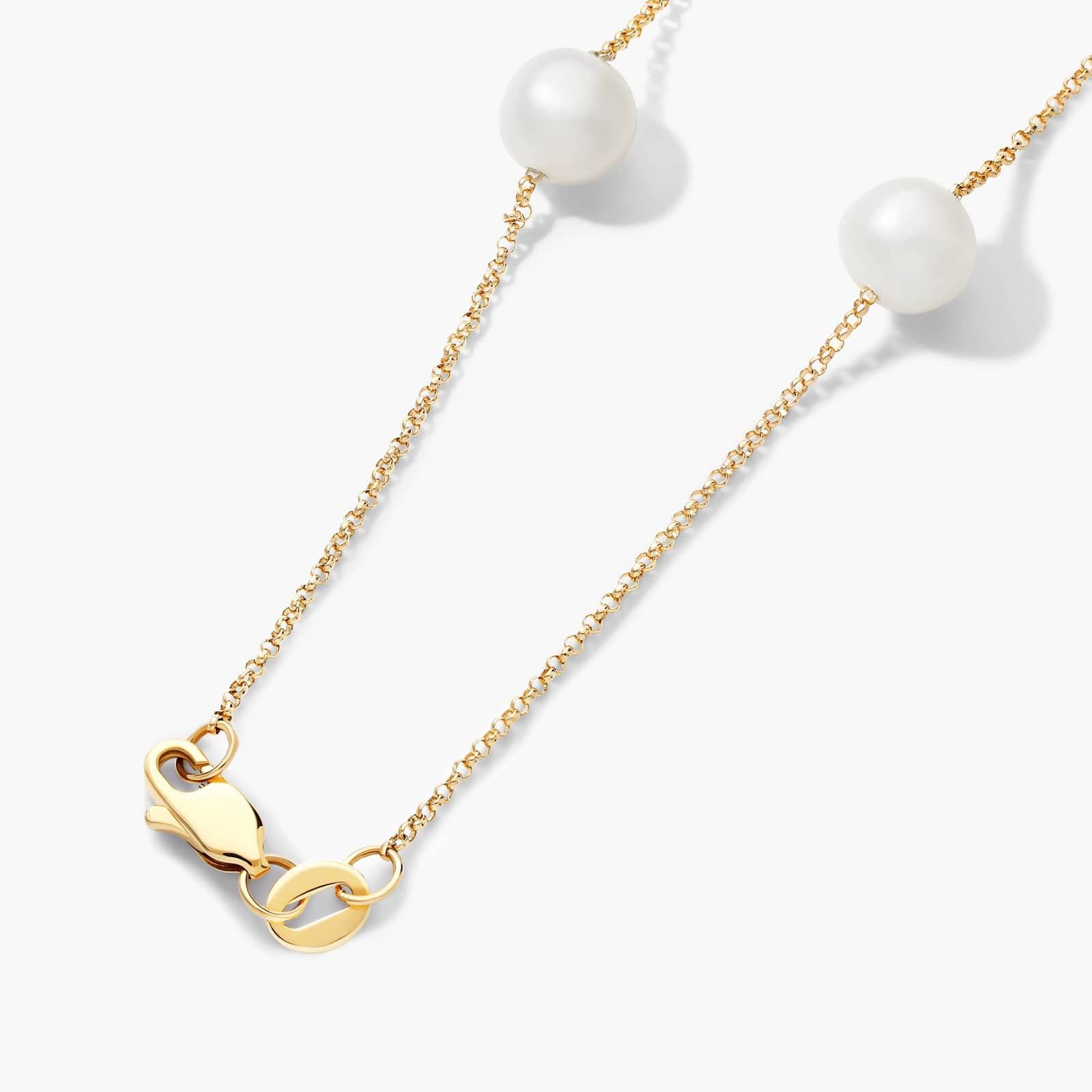 14K Yellow Gold Freshwater Cultured Pearl Station Necklace By James Allen