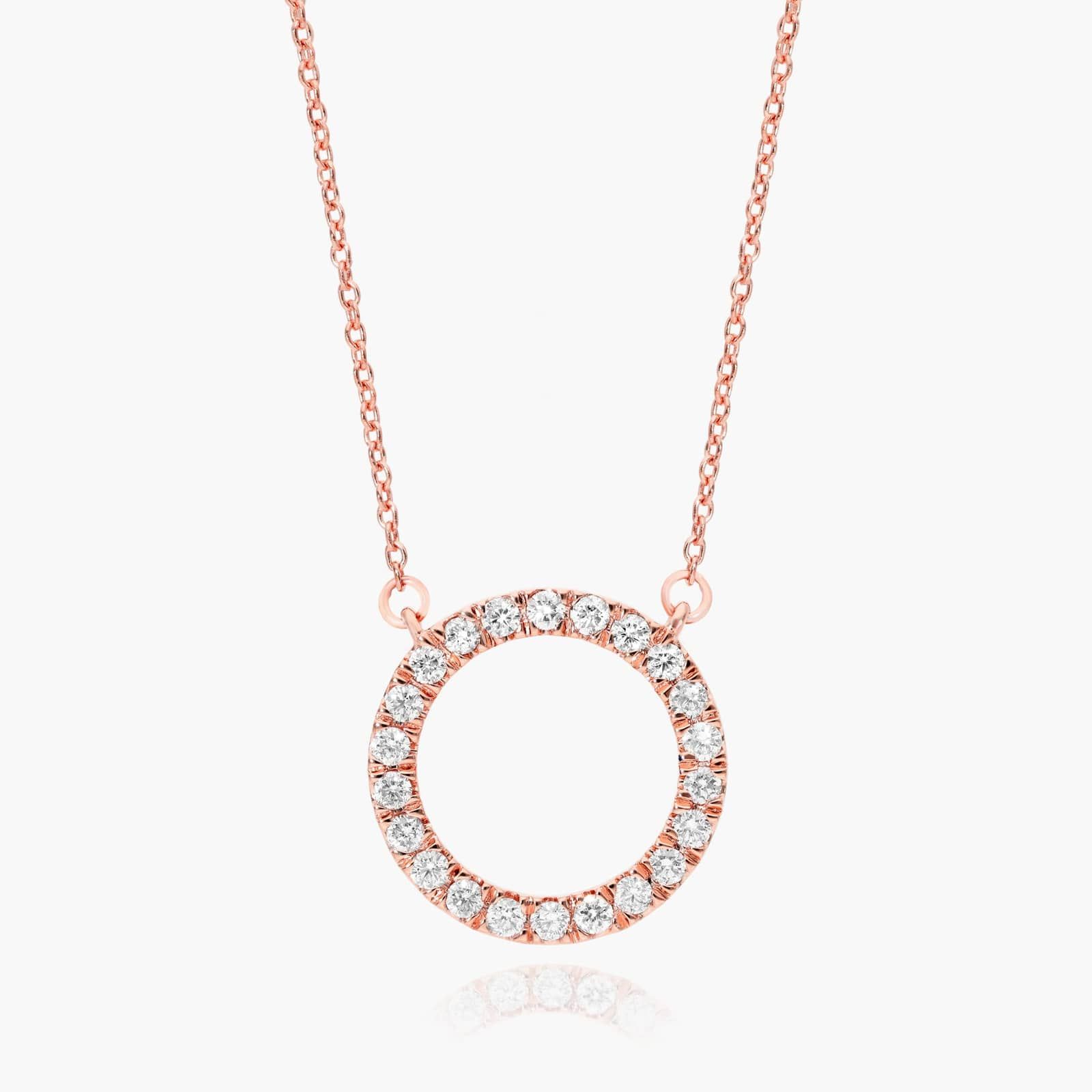 Open Circle Diamond Necklace In 14K Rose Gold By James Allen