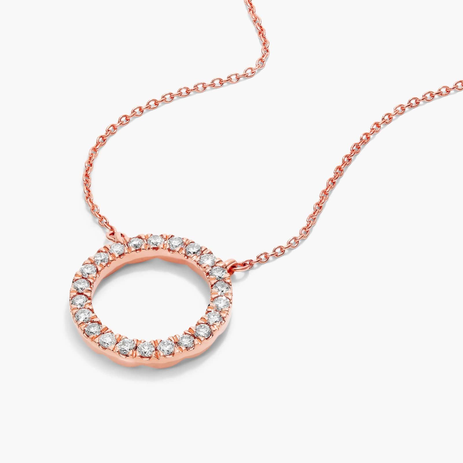 Open Circle Diamond Necklace In 14K Rose Gold By James Allen