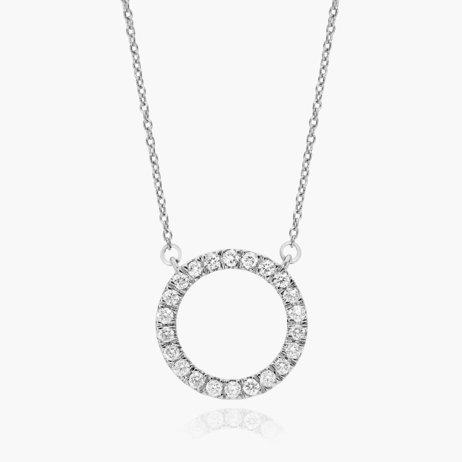 Open Circle Diamond Necklace In 14K White Gold By James Allen