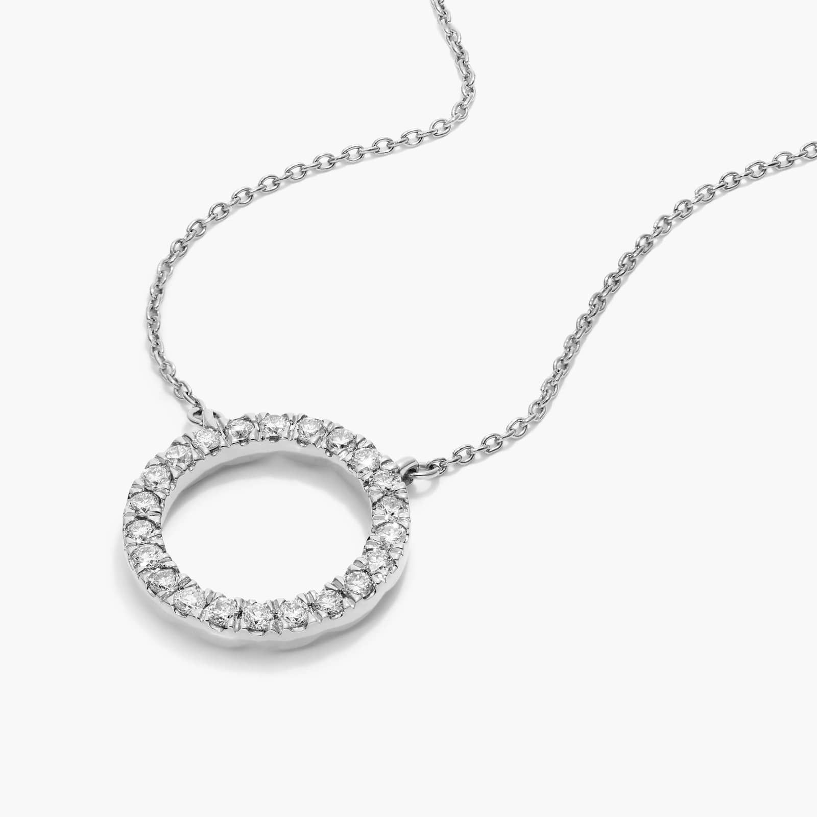Open Circle Diamond Necklace In 14K White Gold By James Allen