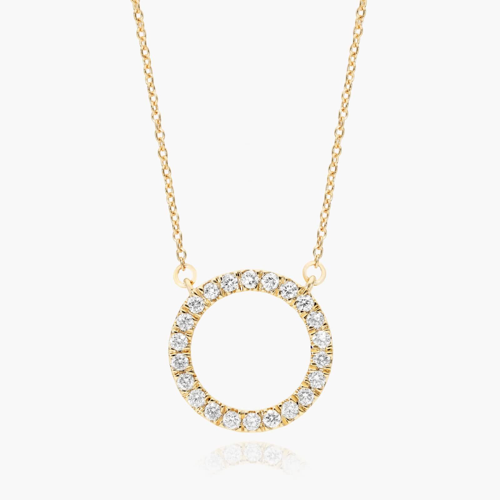 Open Circle Diamond Necklace In 14K Yellow Gold By James Allen