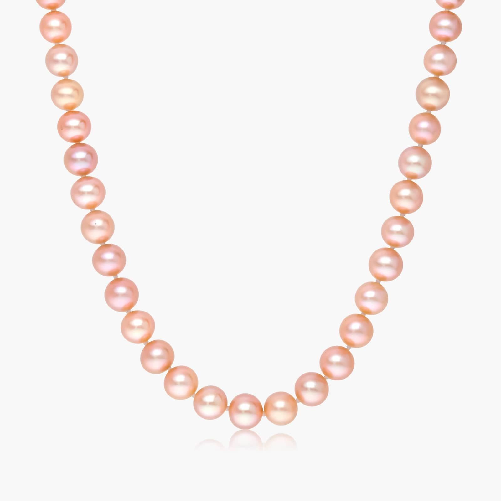 14K White Gold Pink Freshwater Cultured Pearl Fishclasp Necklace (7-8mm) By James Allen