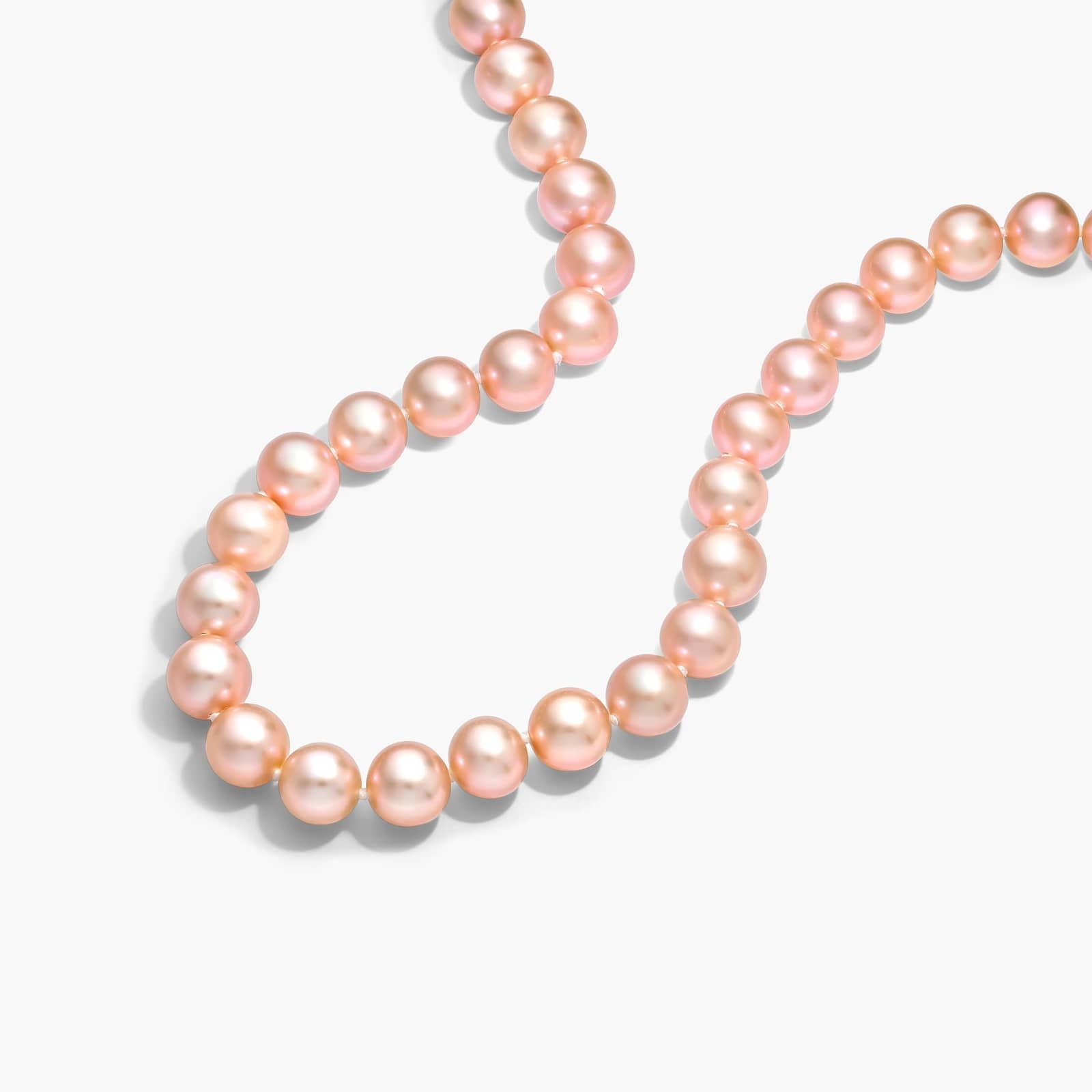 14K White Gold Pink Freshwater Cultured Pearl Fishclasp Necklace (7-8mm) By James Allen