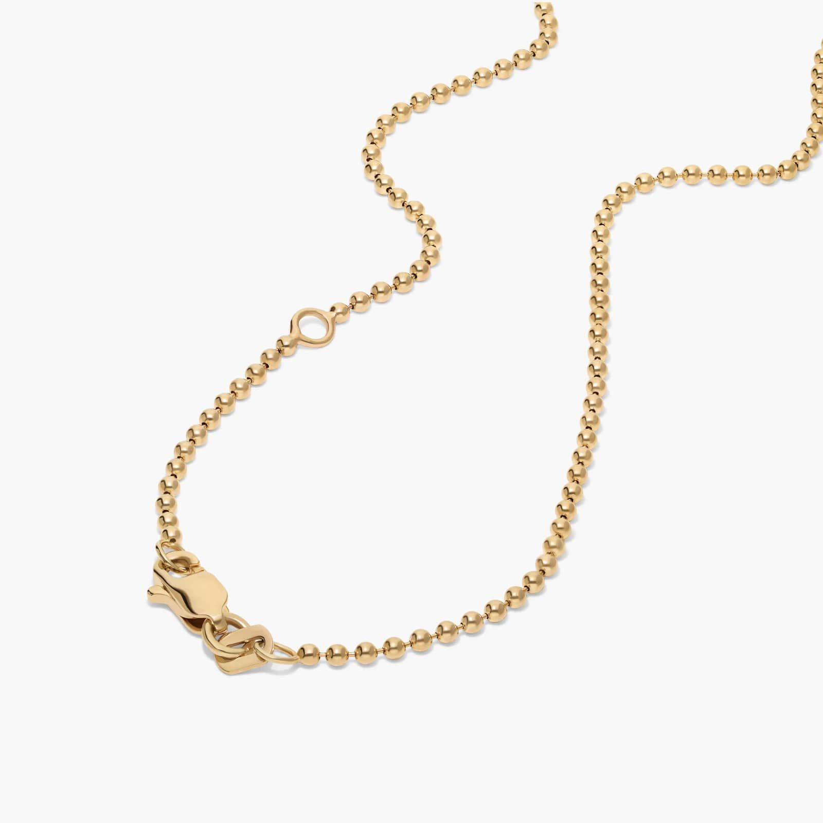 Bezel Bead Chain Smile Necklace With 1 CTW Round Cut Lab-Grown Diamonds In 14K Yellow Gold By James Allen