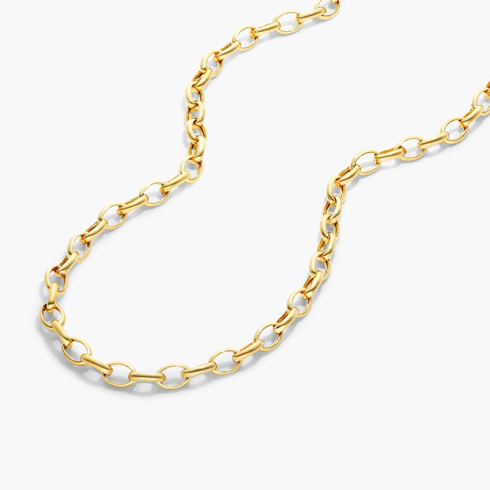 14K Yellow Gold 3.2mm Oval Rolo Chain Necklace - 18 inches By James Allen