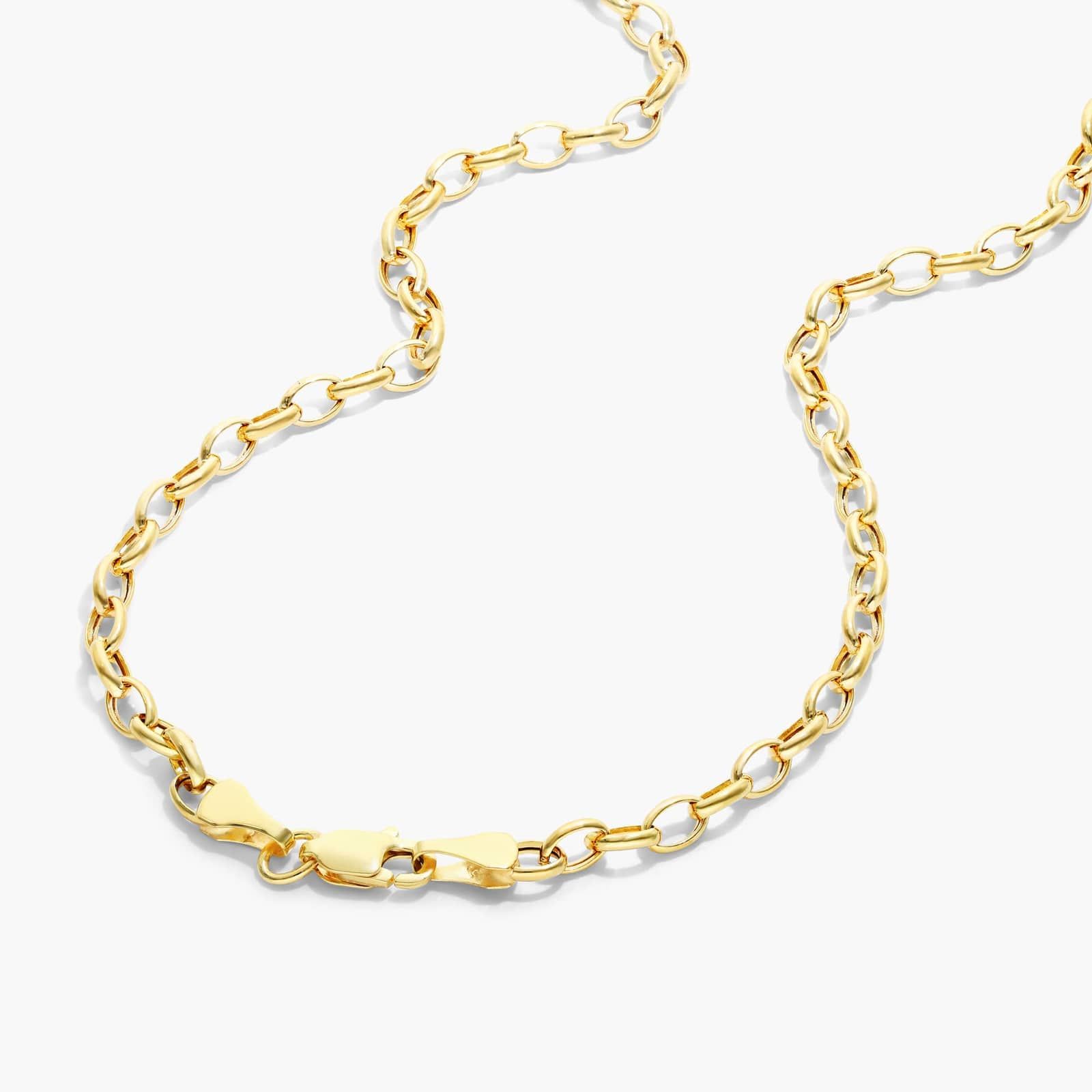 14K Yellow Gold 3.2mm Oval Rolo Chain Necklace - 18 inches By James Allen