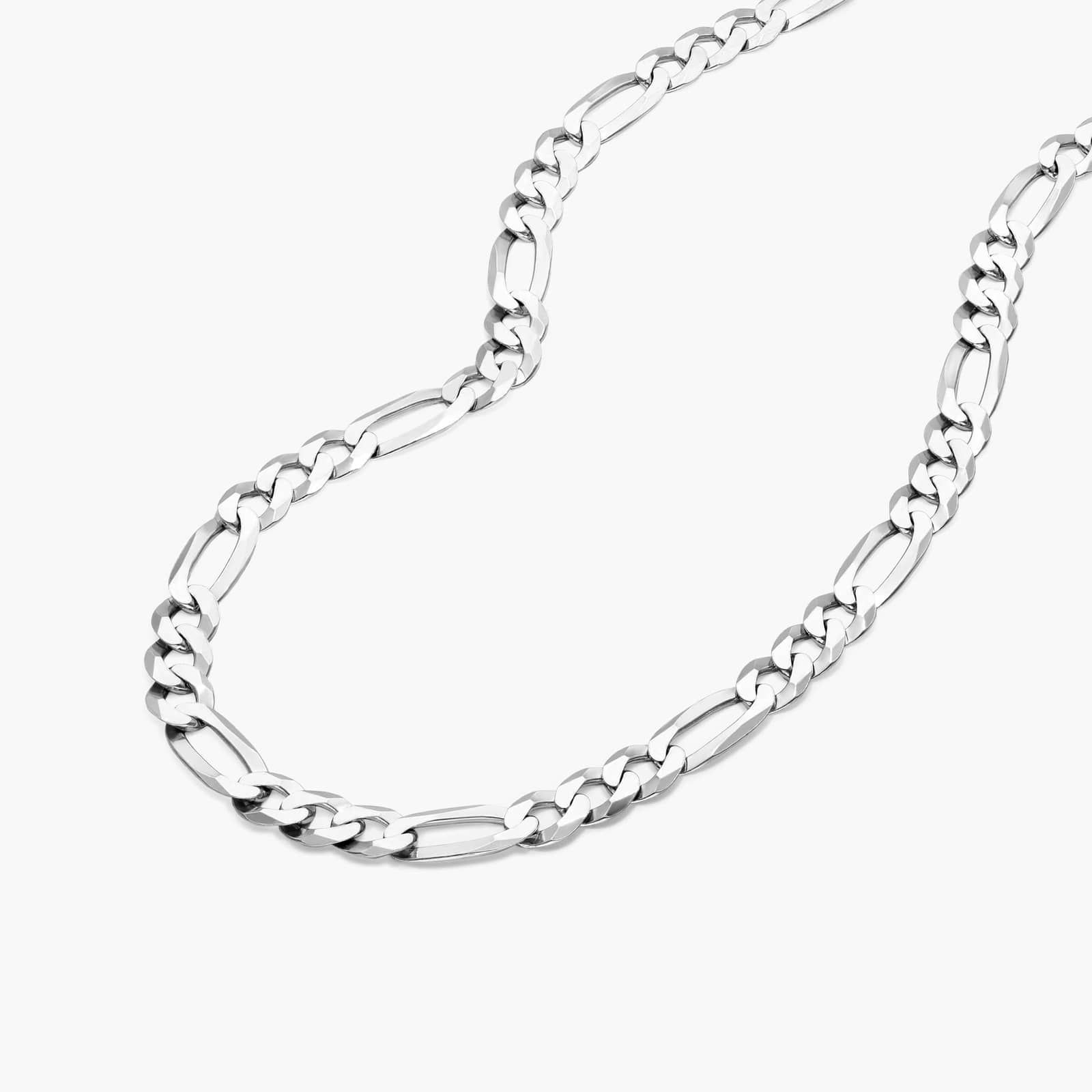 Sterling Silver 5.5mm Figaro Chain Necklace - 22 inches By James Allen