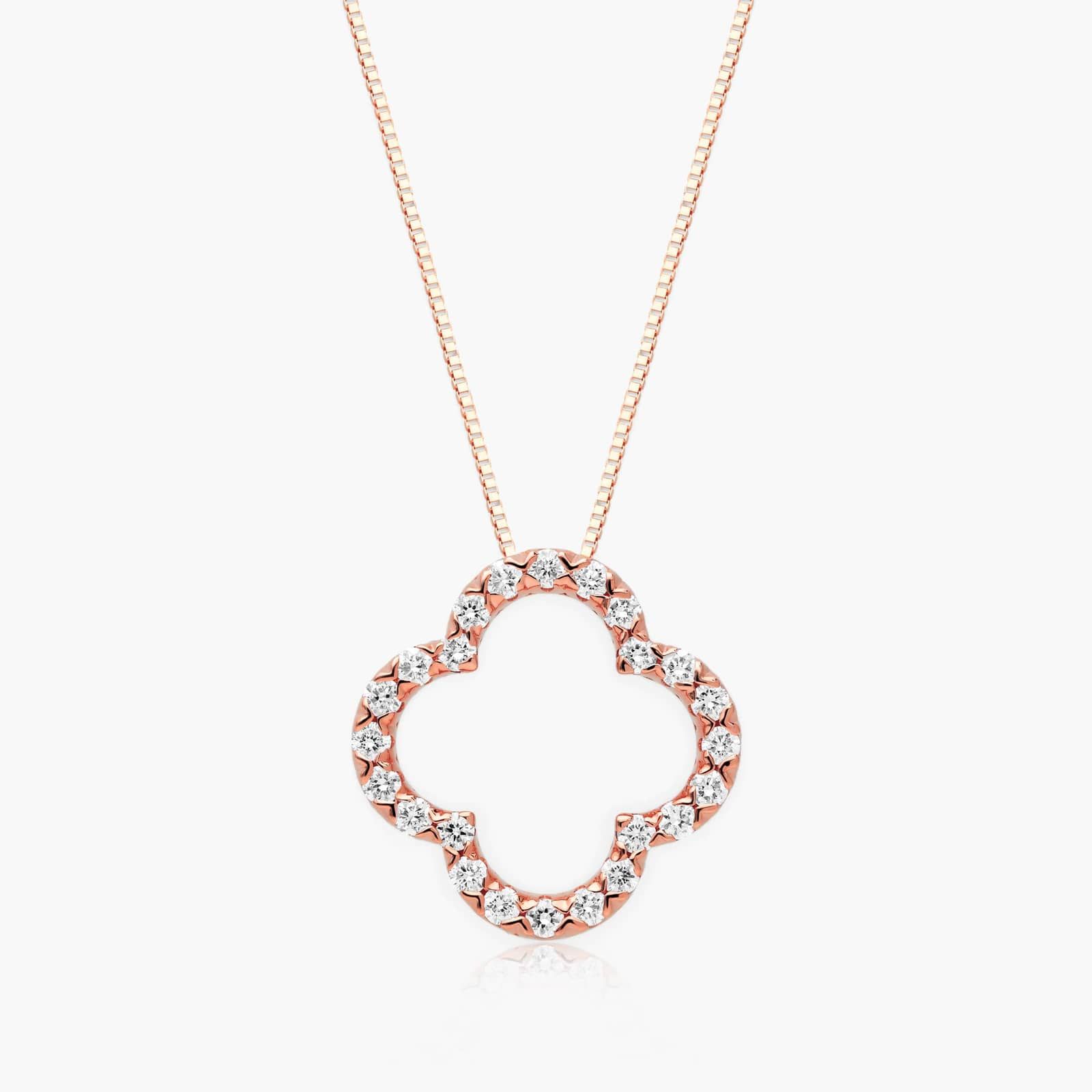 Lab-Grown Diamond Open Clover Pendant In 14K Rose Gold By James Allen